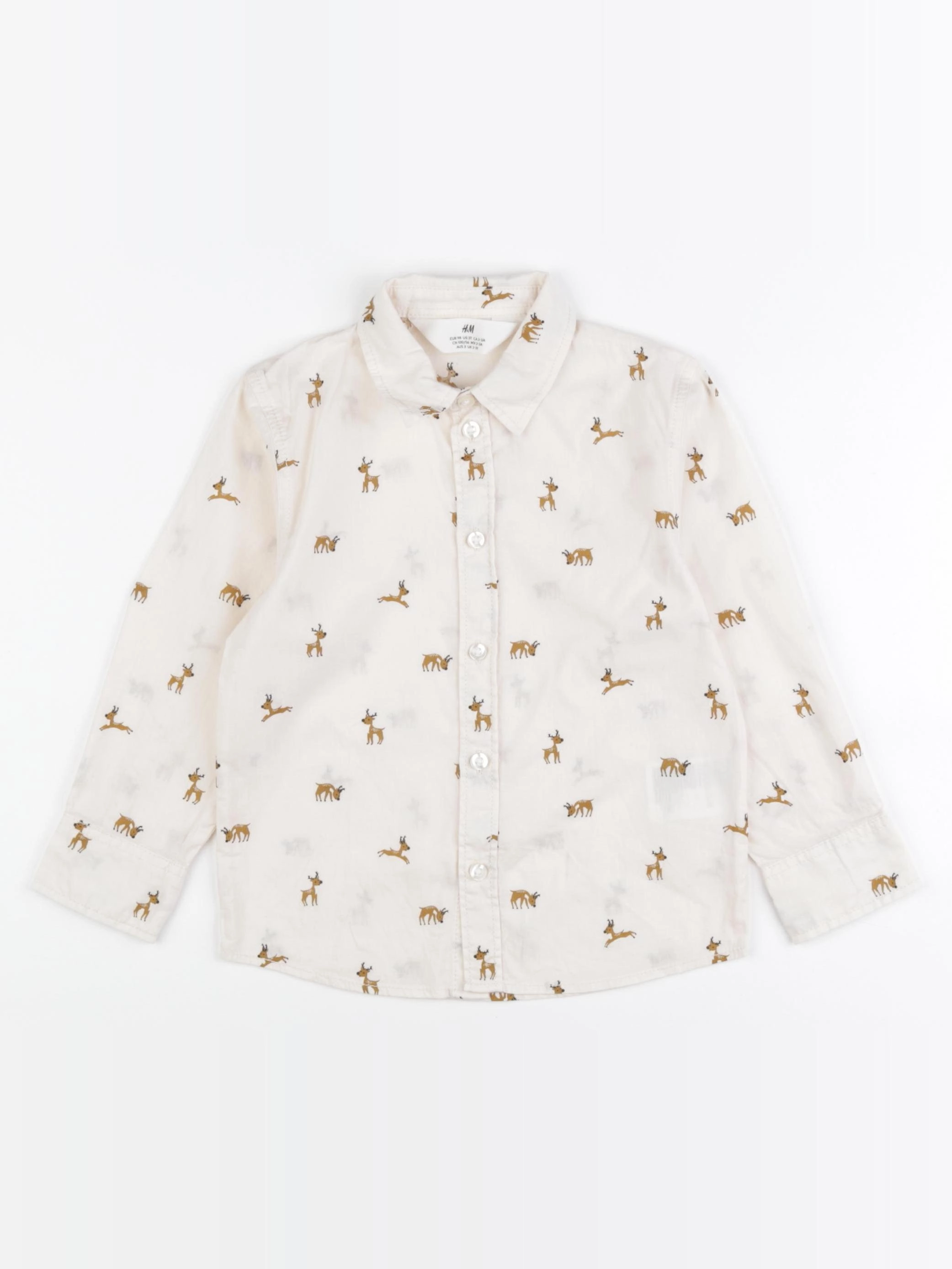 H&M - chemise beige - 2/3 ans