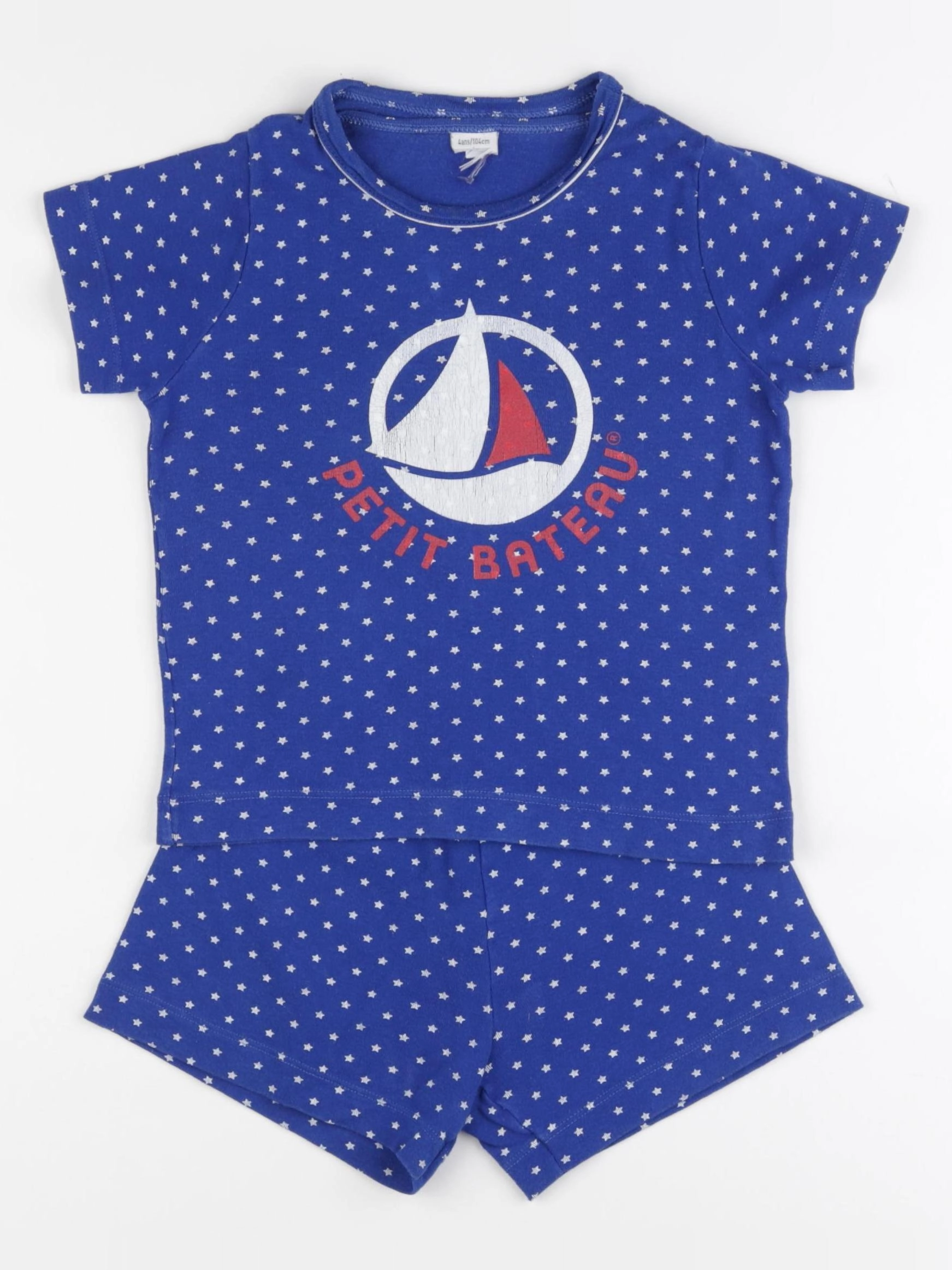 Petit Bateau - pyjama coton bleu - 4 ans