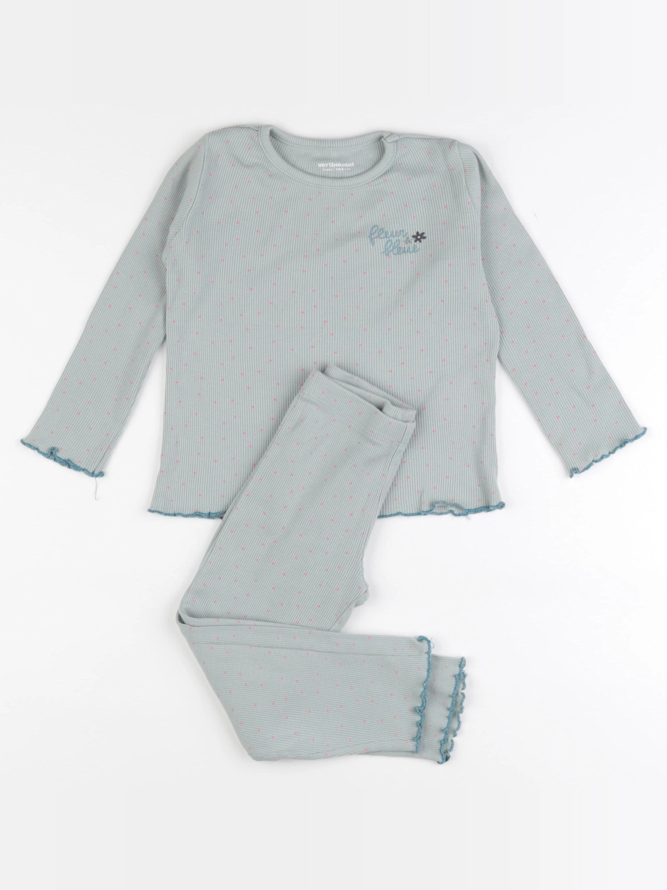 Vertbaudet - pyjama coton vert - 4 ans