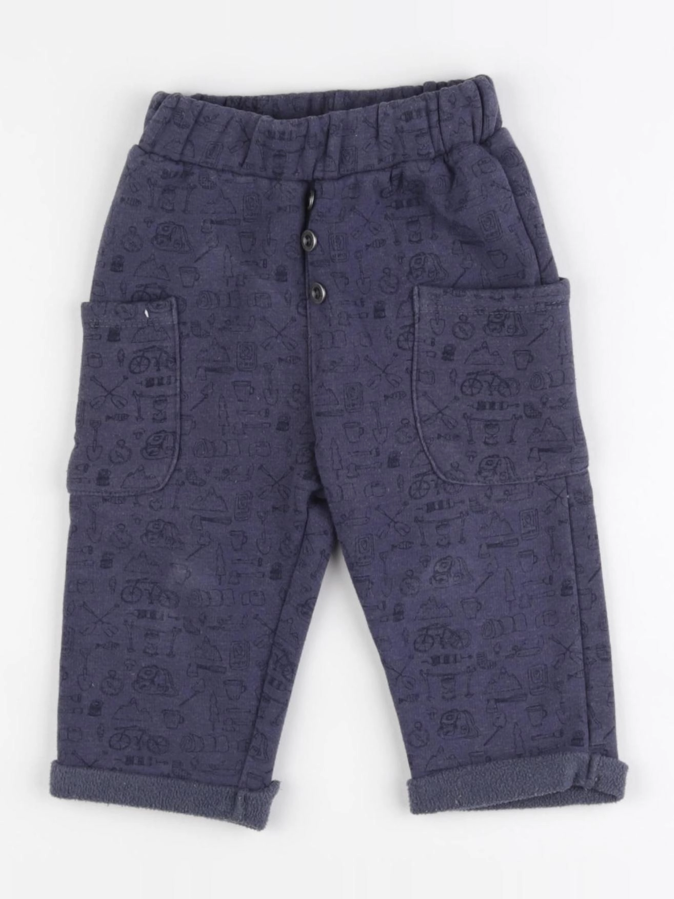 Vertbaudet - pantalon bleu - 9 mois