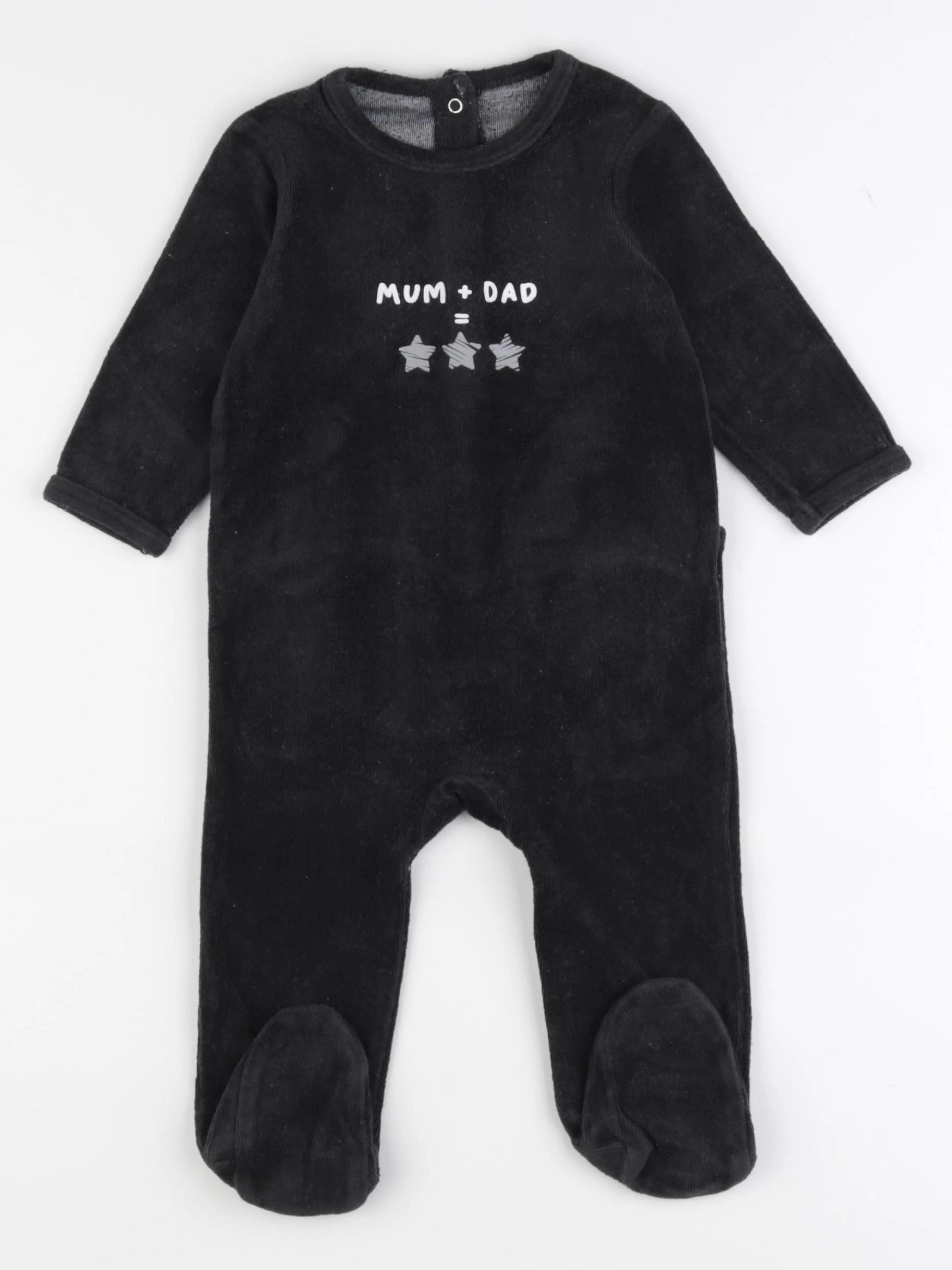 Vertbaudet - pyjama velours noir - 9 mois