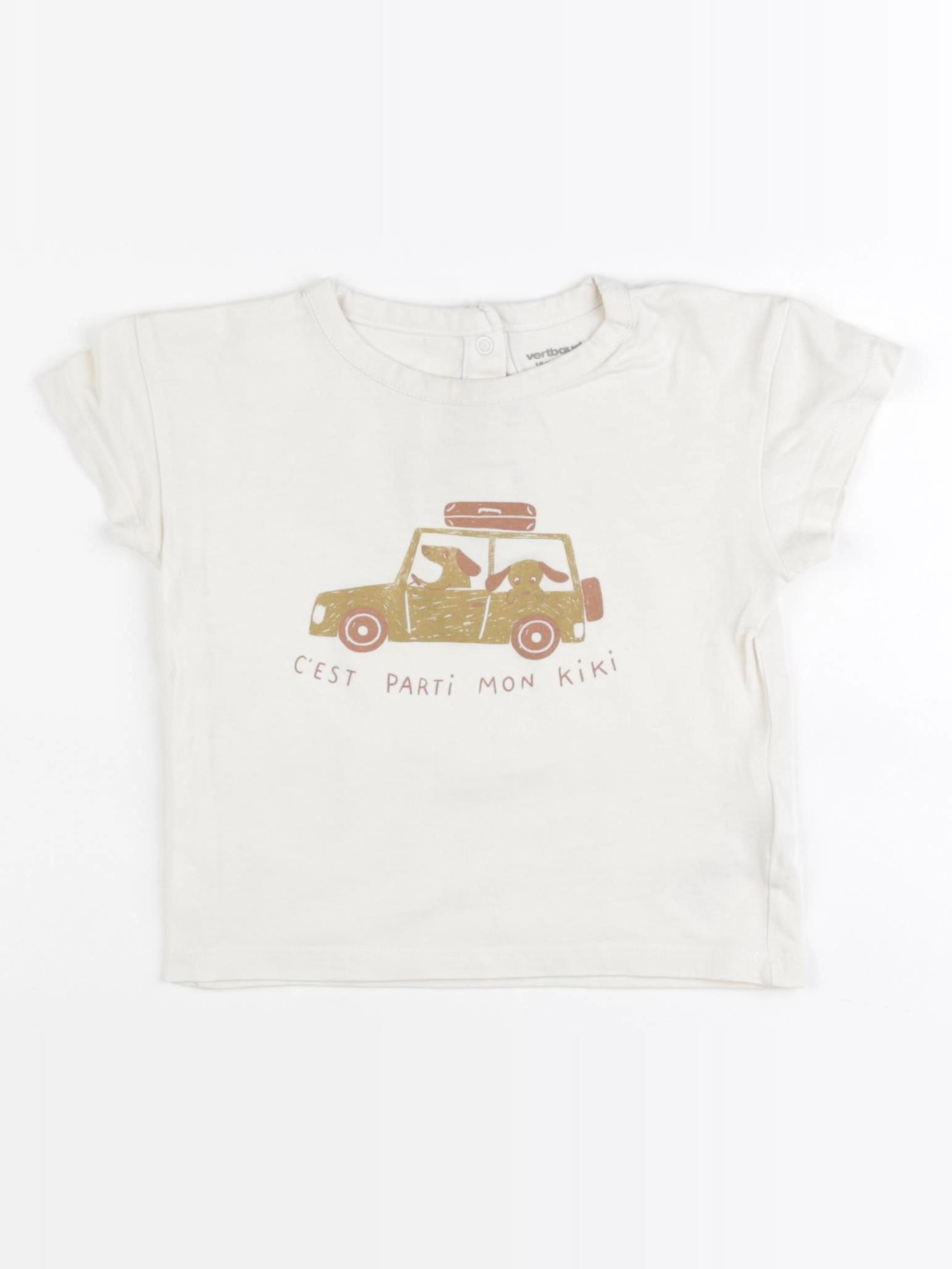Vertbaudet - tee-shirt beige - 18 mois