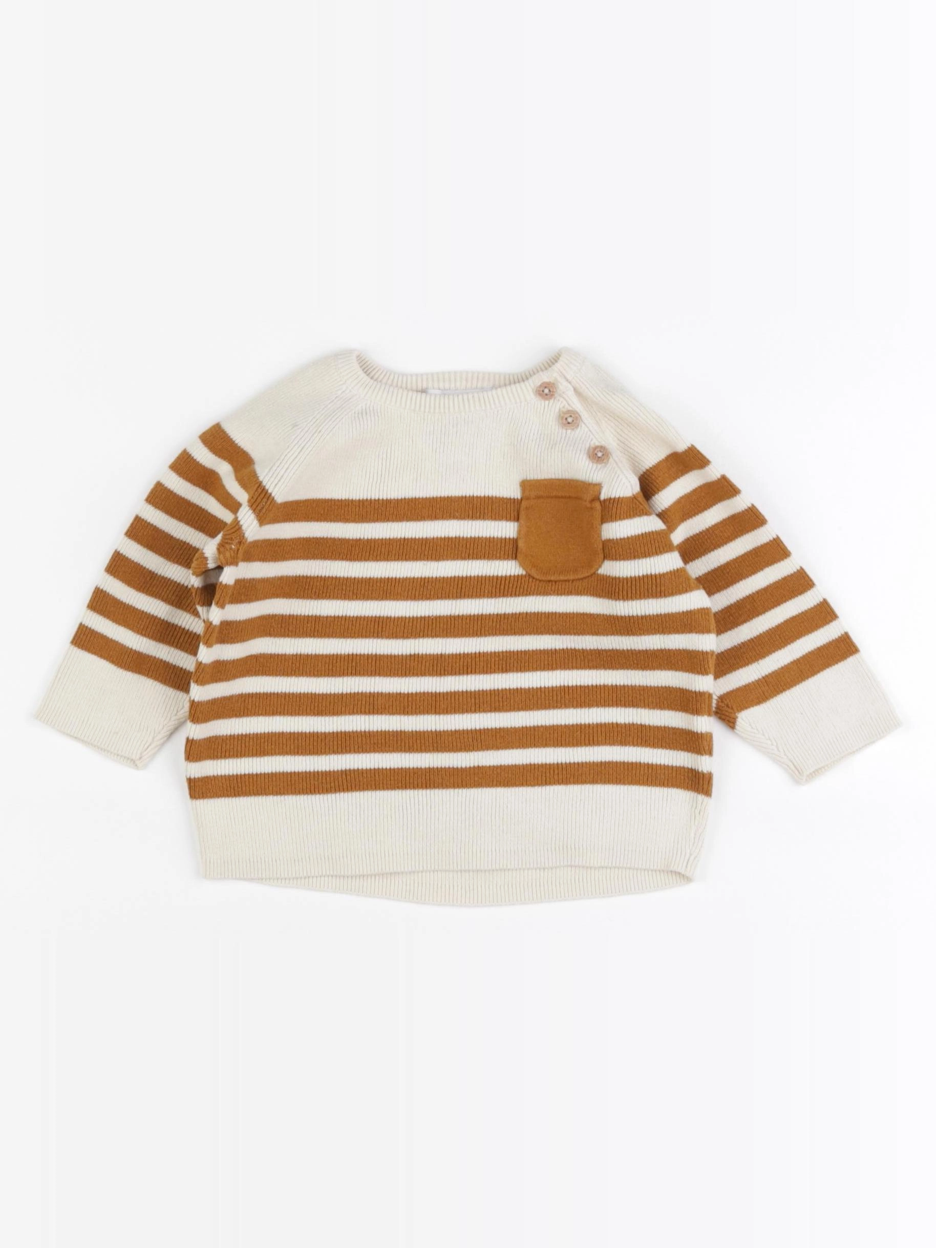 Vertbaudet - pull marron - 9 mois