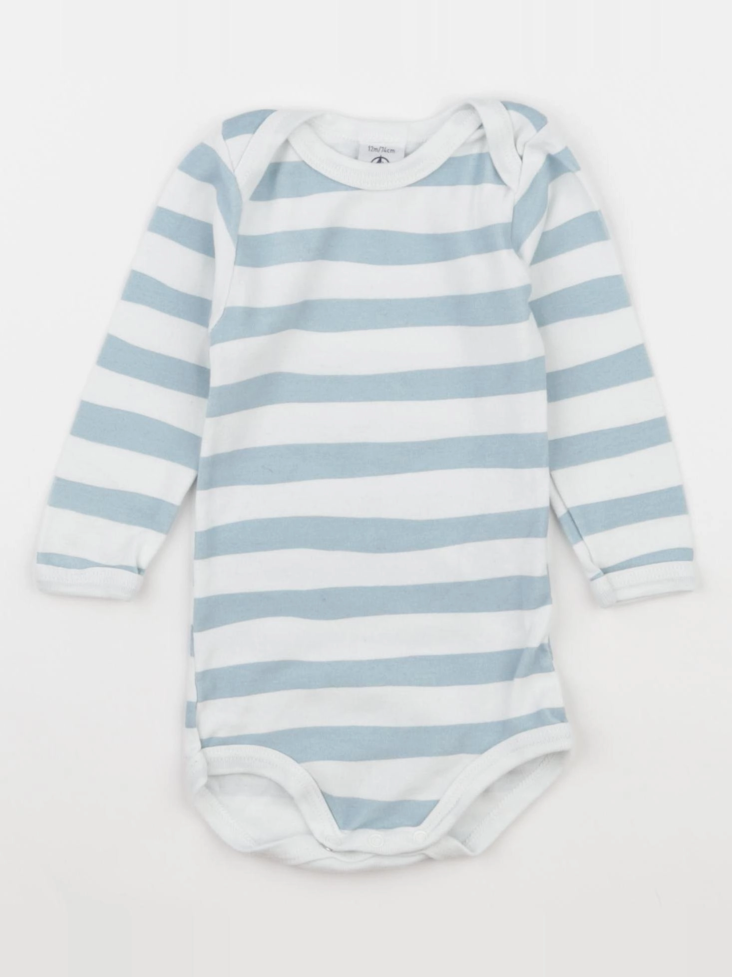 Petit Bateau - body bleu - 12 mois