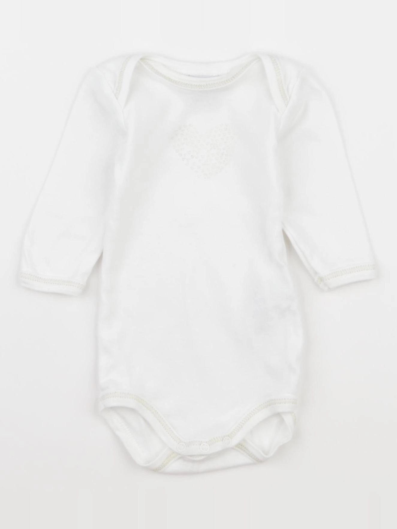 Petit Bateau - body blanc, or - 3 mois
