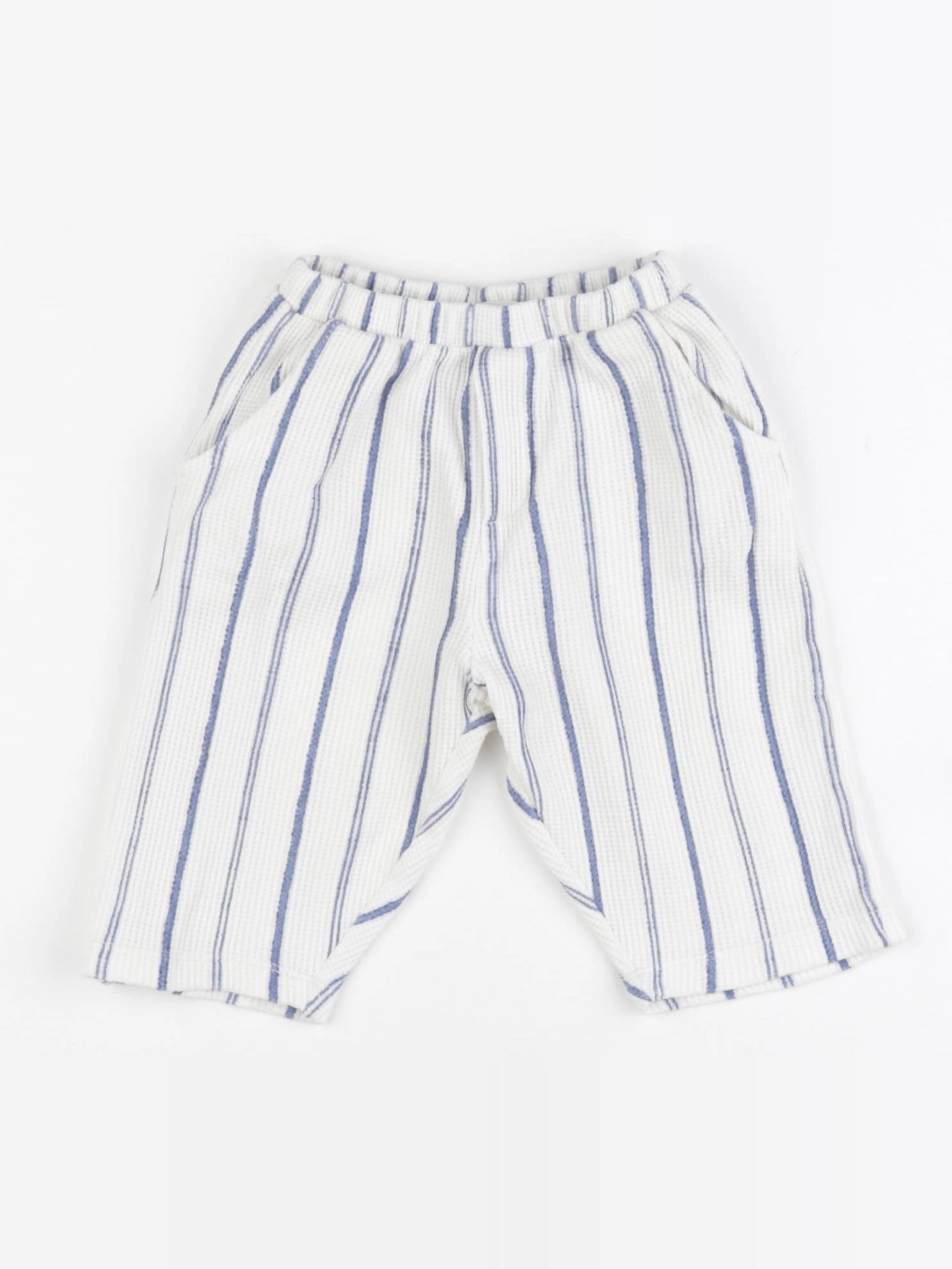 Zara - pantalon bleu, beige - 6/9 mois