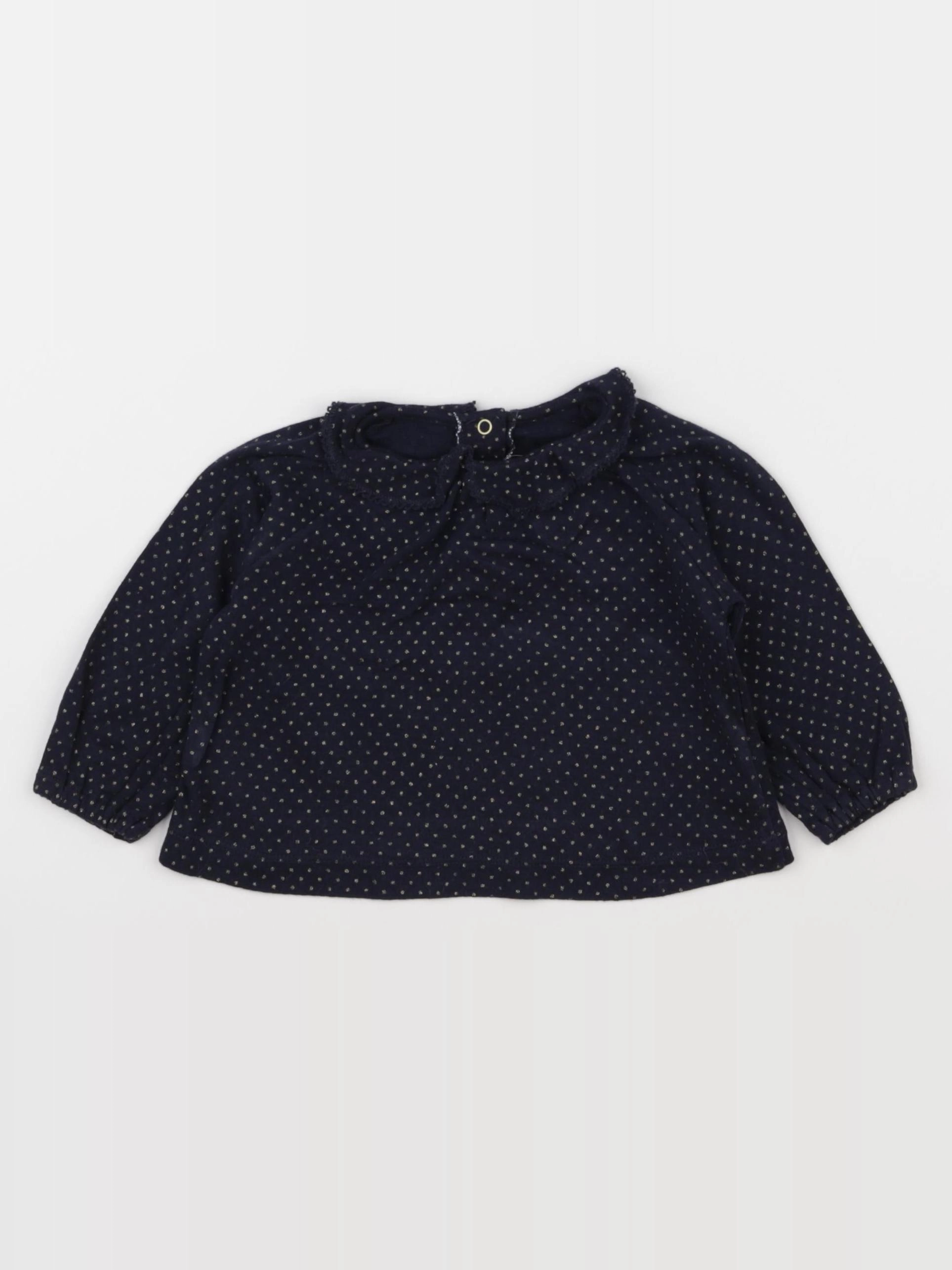 Petit Bateau - tee-shirt bleu, or - 6 mois