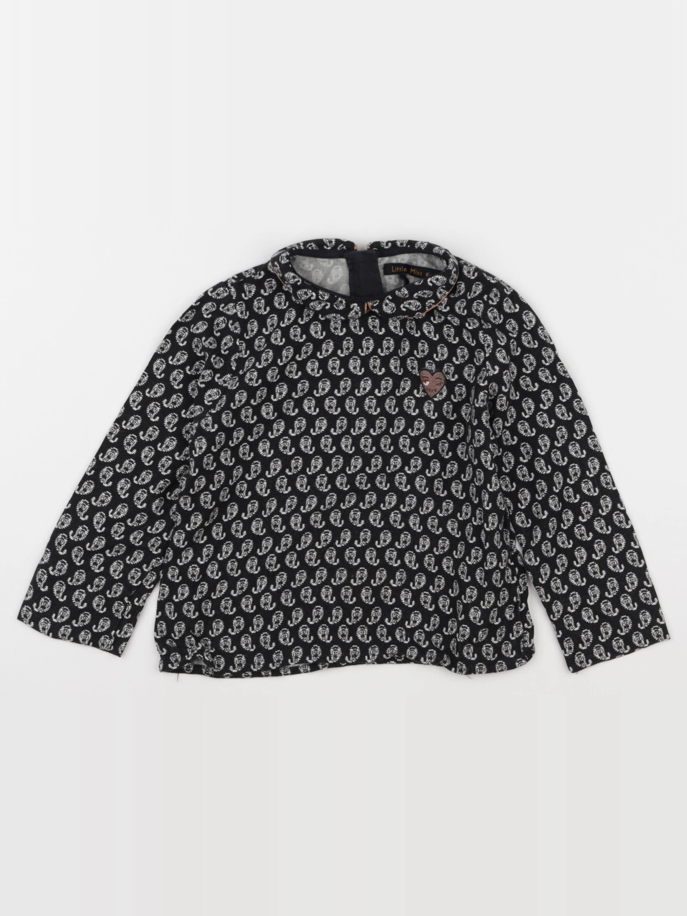 IKKS - blouse noir, blanc - 3 ans