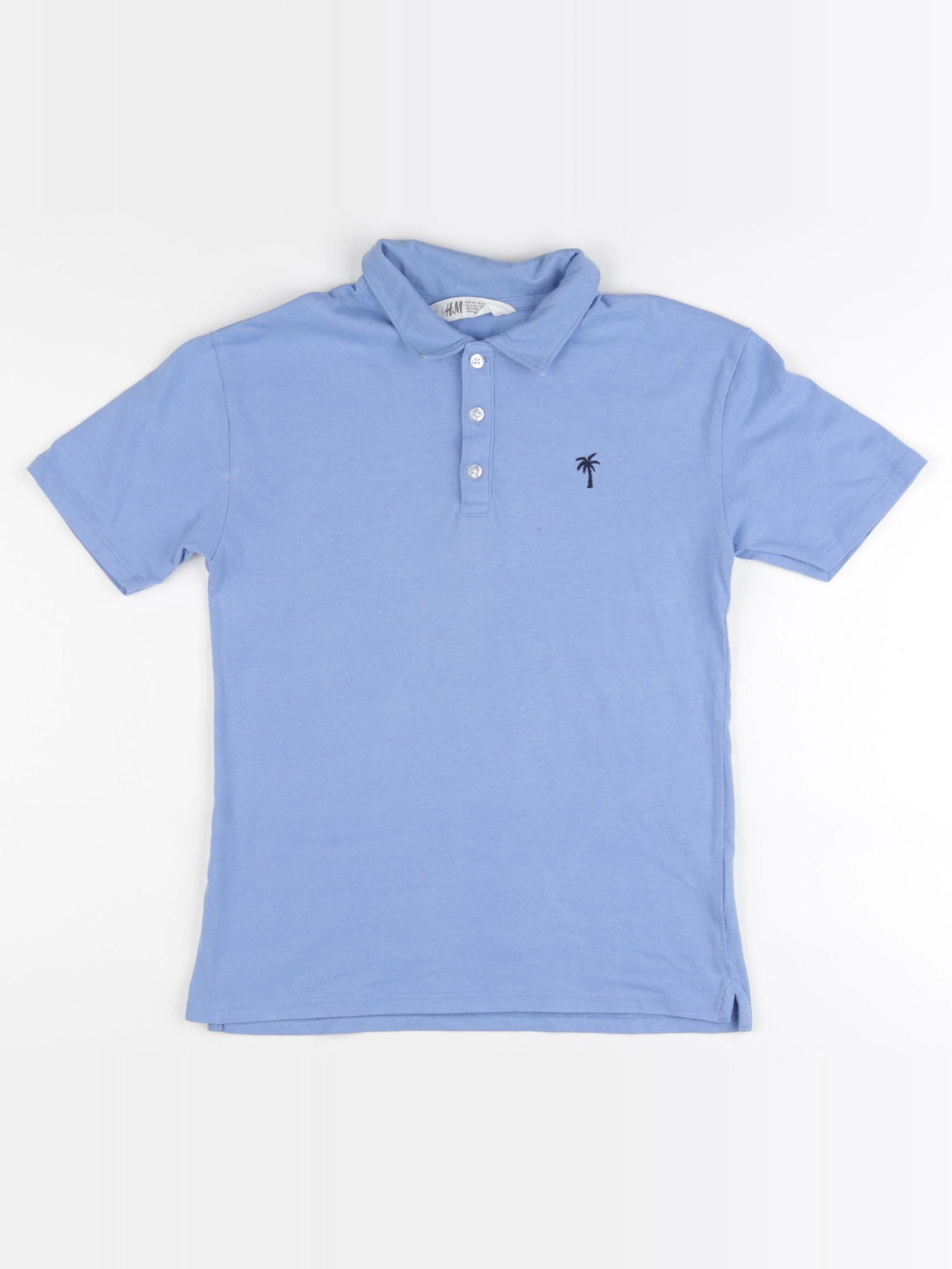 H&M - polo bleu - 9/10 ans