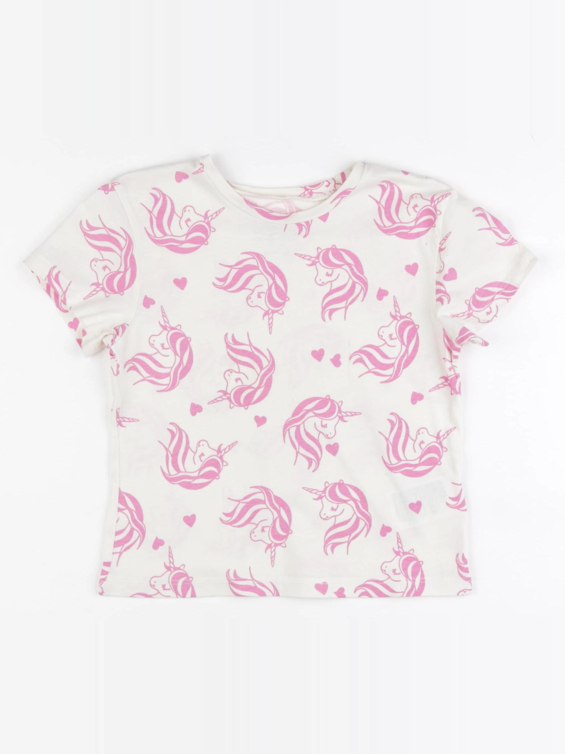 H&M - tee-shirt beige, rose - 2/4 ans