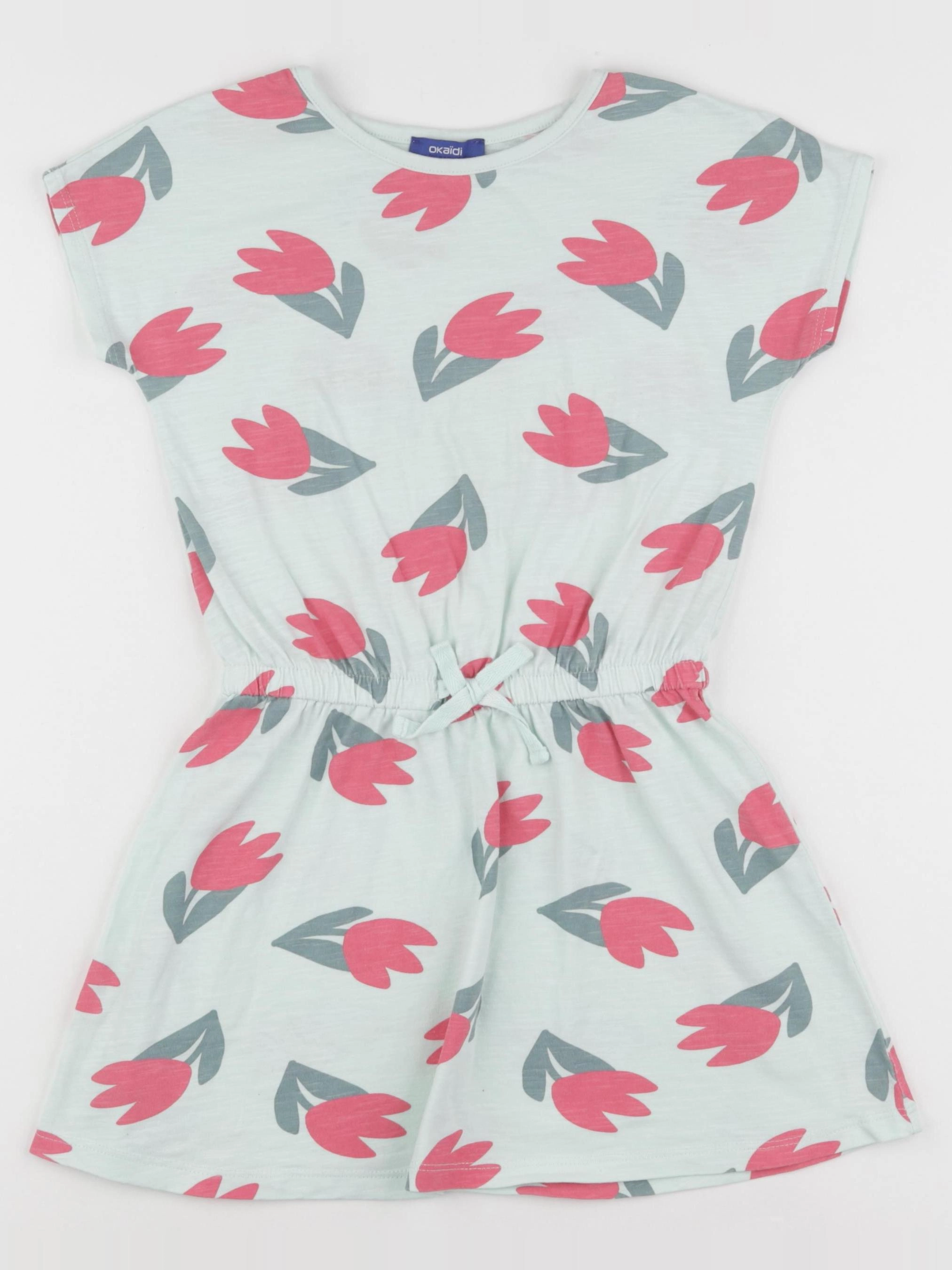 Okaidi - robe vert, rouge - 6 ans