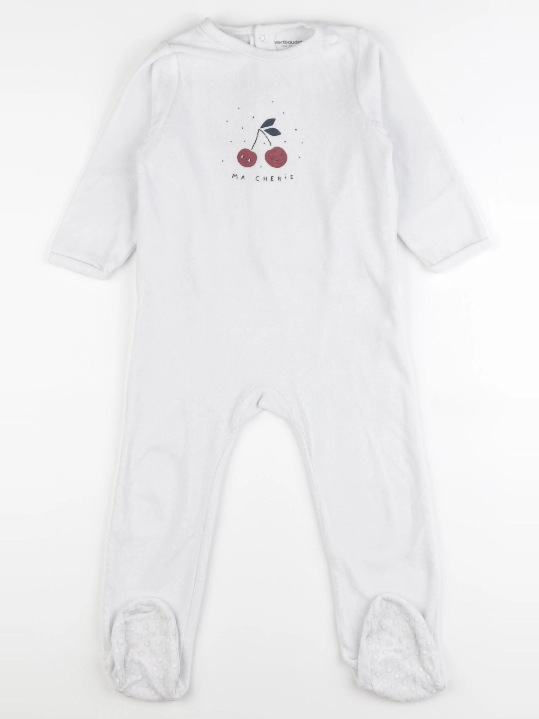 Vertbaudet - pyjama velours blanc - 3 ans