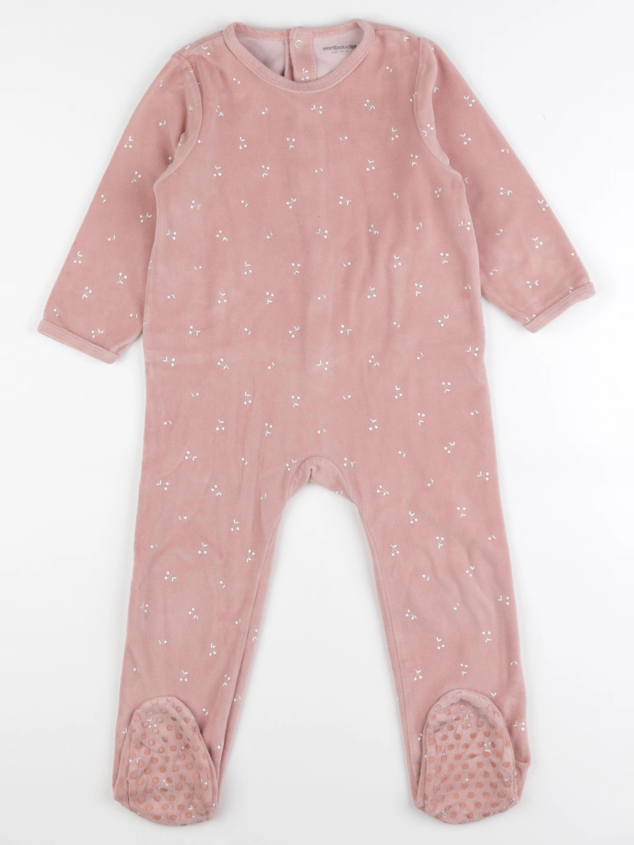 Vertbaudet - pyjama velours rose - 3 ans