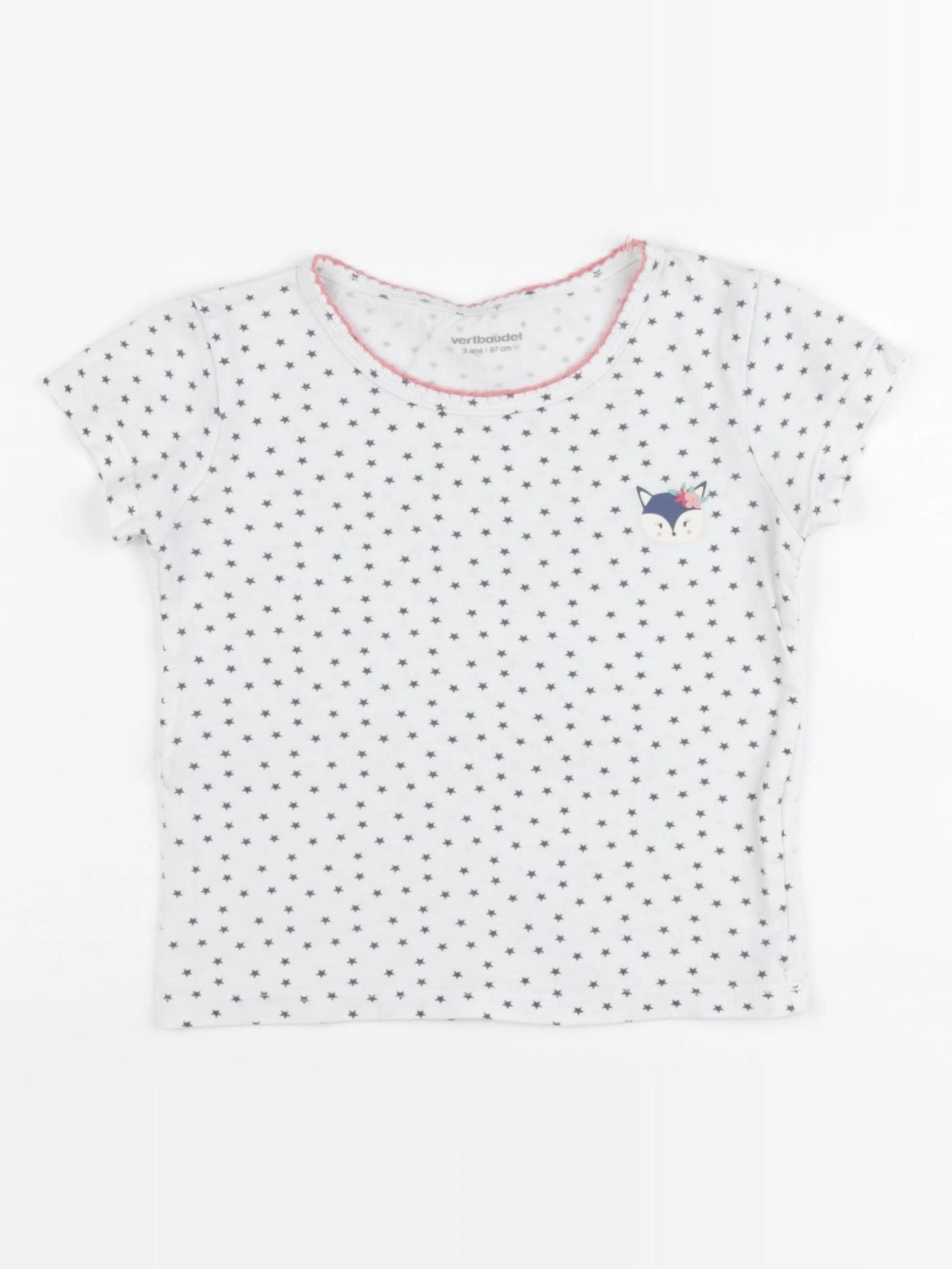 Vertbaudet - maillot de corps blanc, bleu - 3 ans