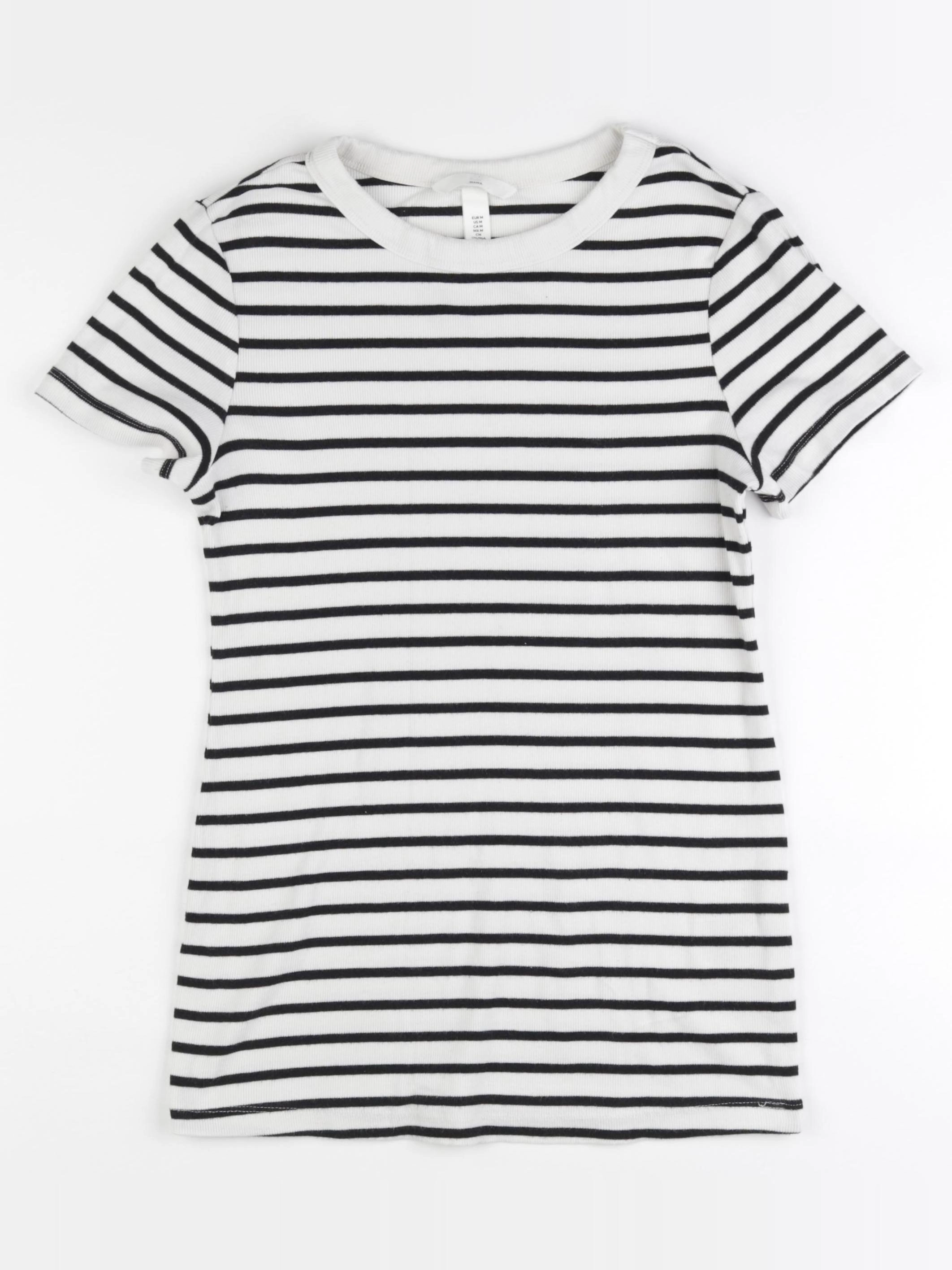 H&M - tee-shirt grossesse blanc, bleu - m
