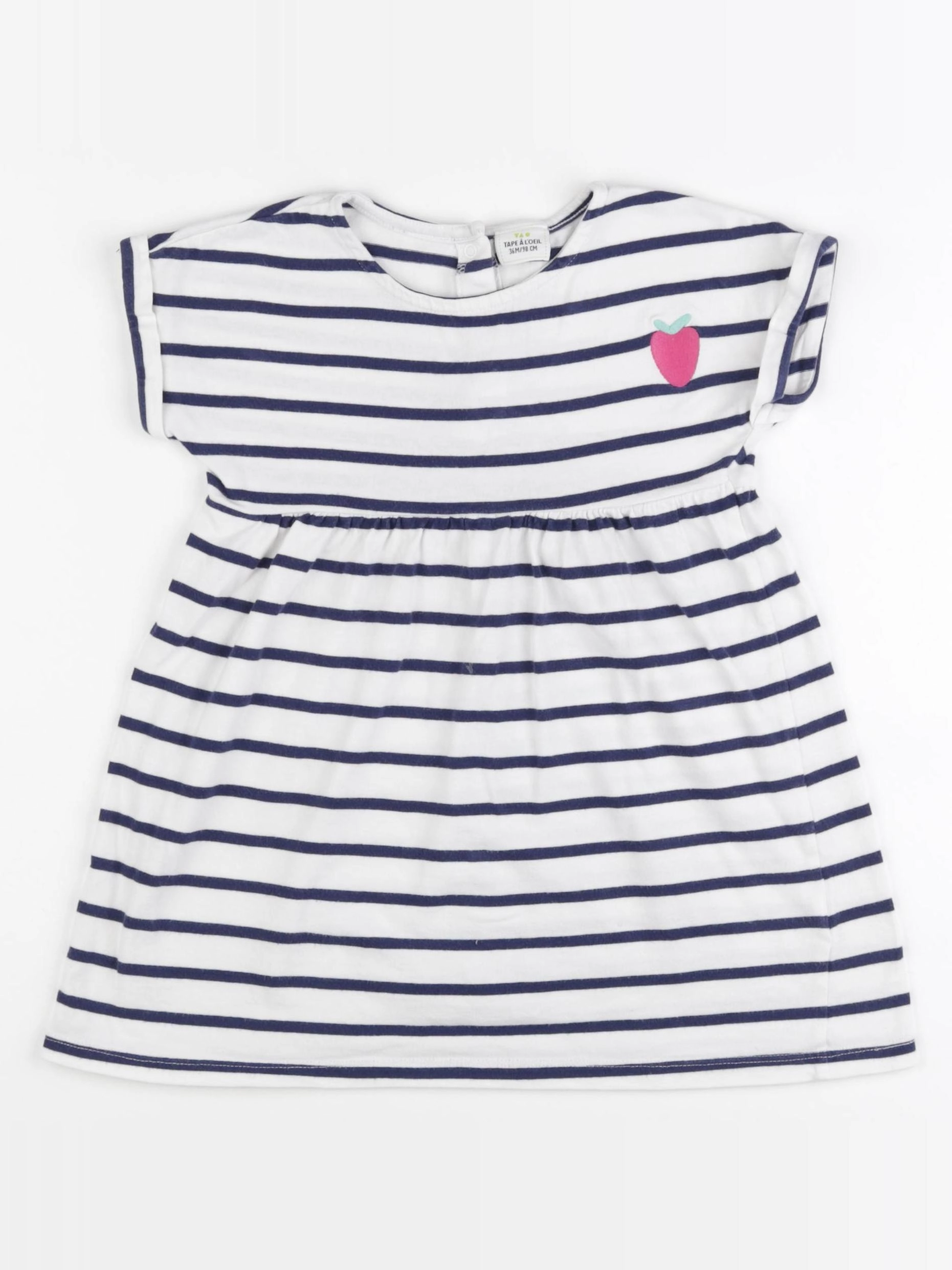 Tape à l'oeil - robe blanc, bleu - 36 mois