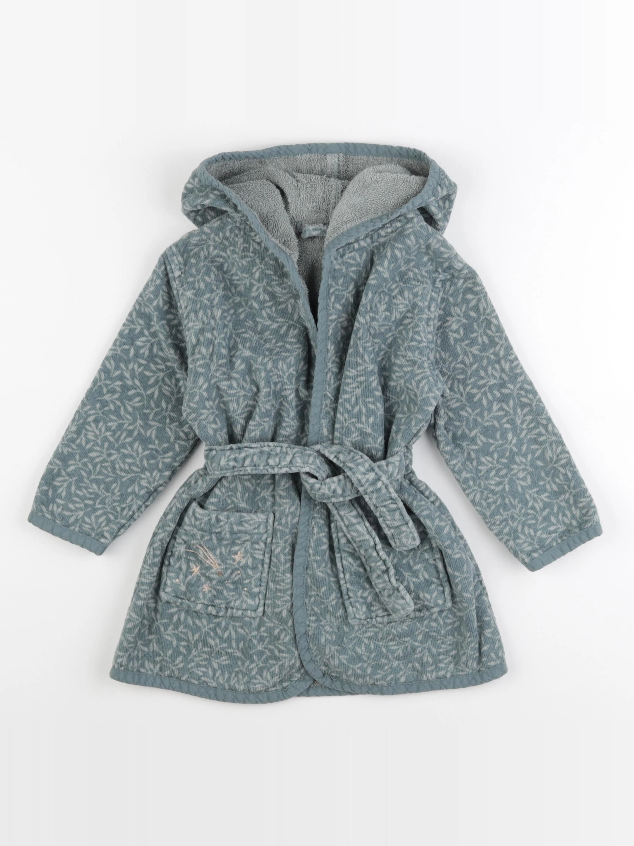 Vertbaudet - robe de chambre vert, or - 24 mois
