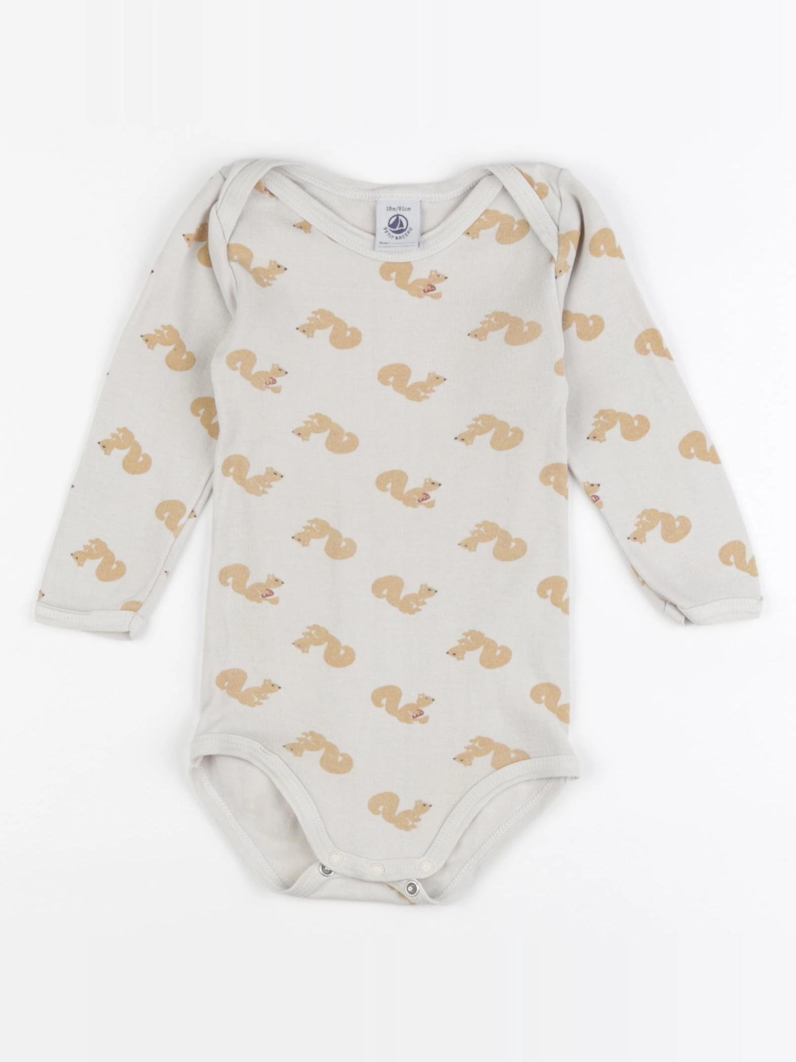 Petit Bateau - body marron - 18 mois