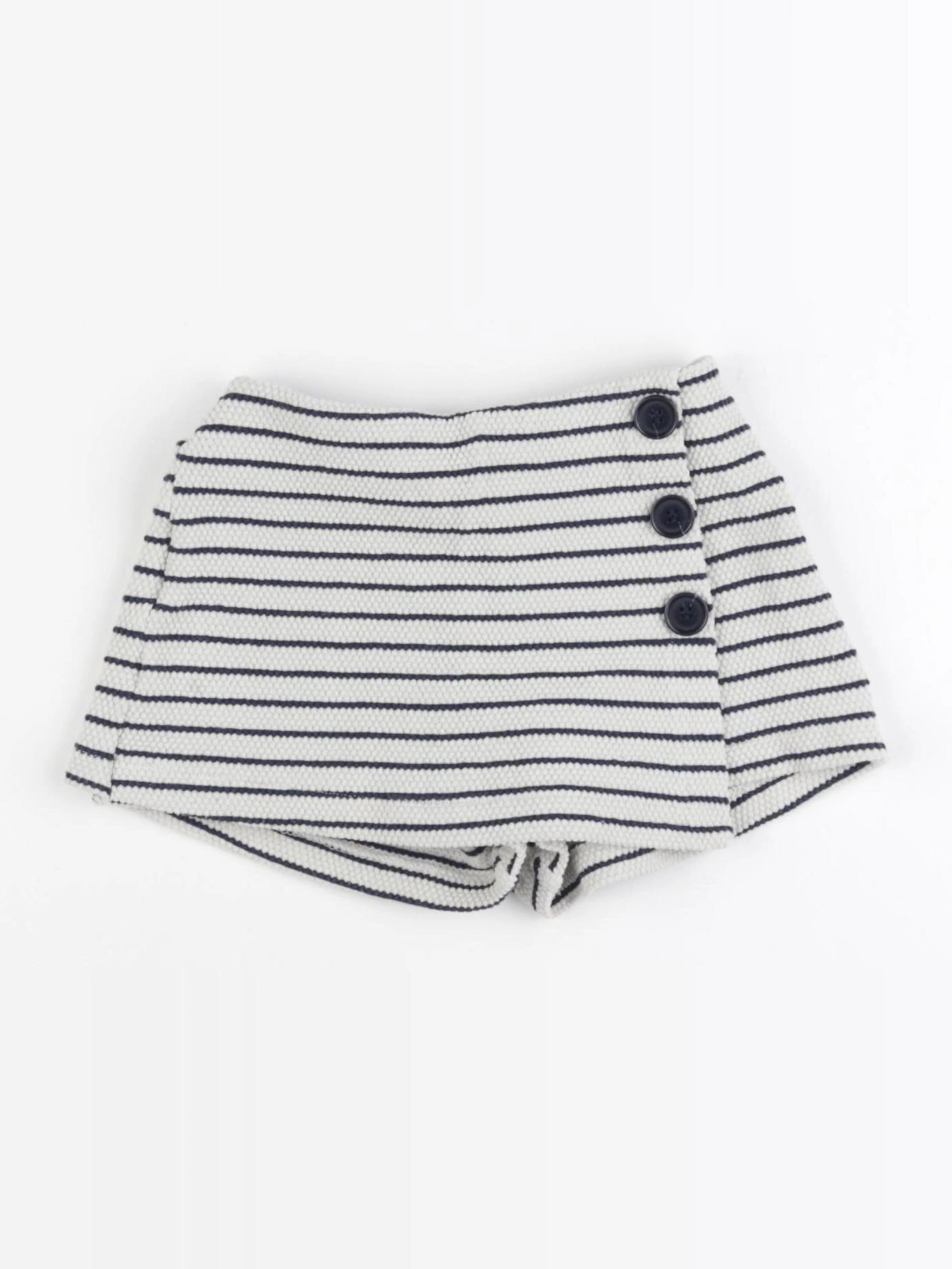Zara - jupe short bleu, blanc - 18/24 mois