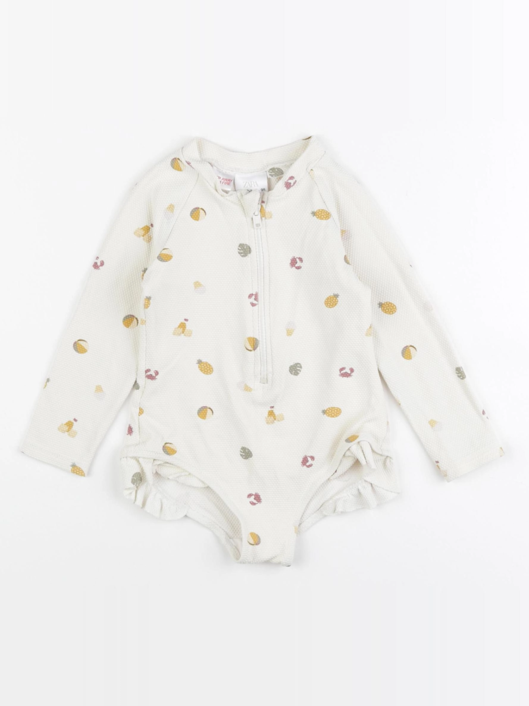 Zara - combi de bain beige - 2/3 ans
