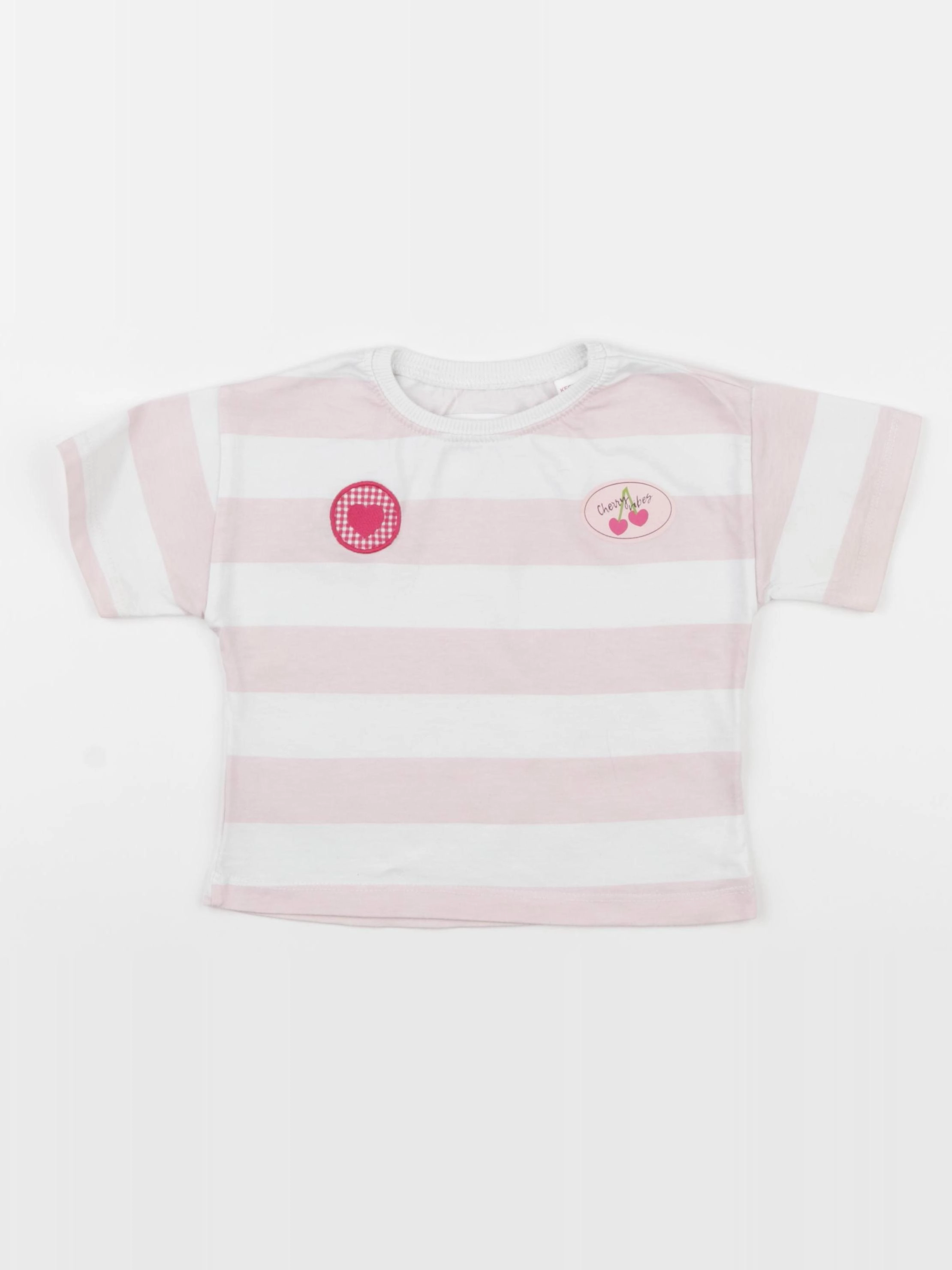 Zara - tee-shirt blanc, rose - 4 ans