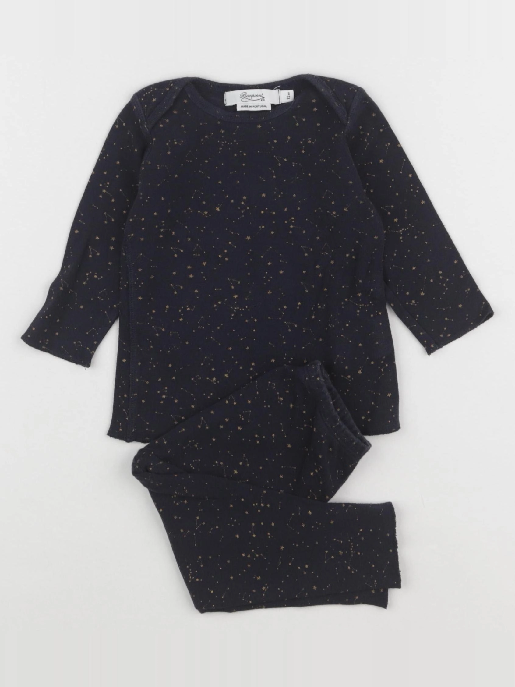 Bonpoint - pyjama coton bleu - 12 mois
