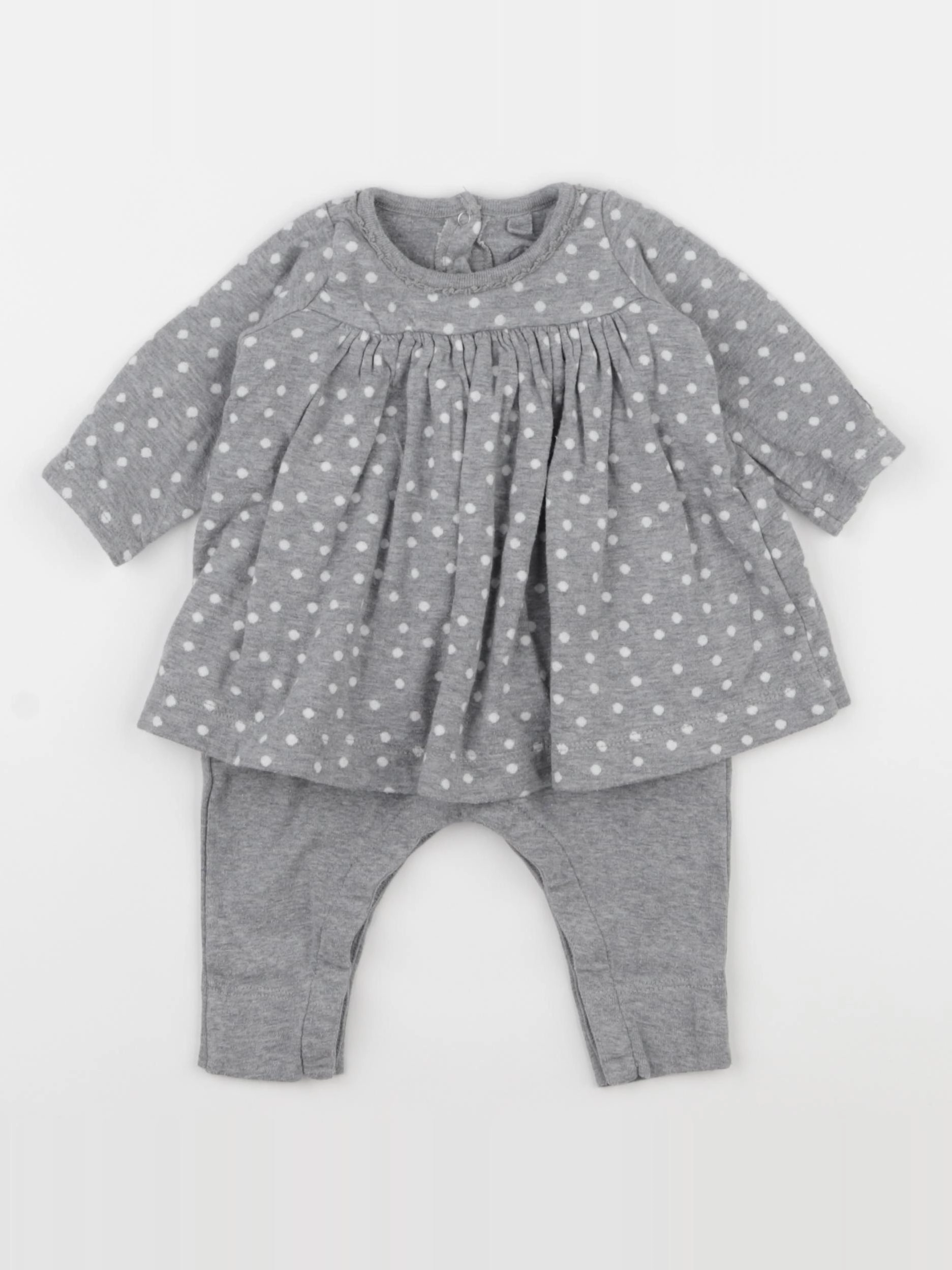 Petit Bateau - combinaison gris - 6 mois