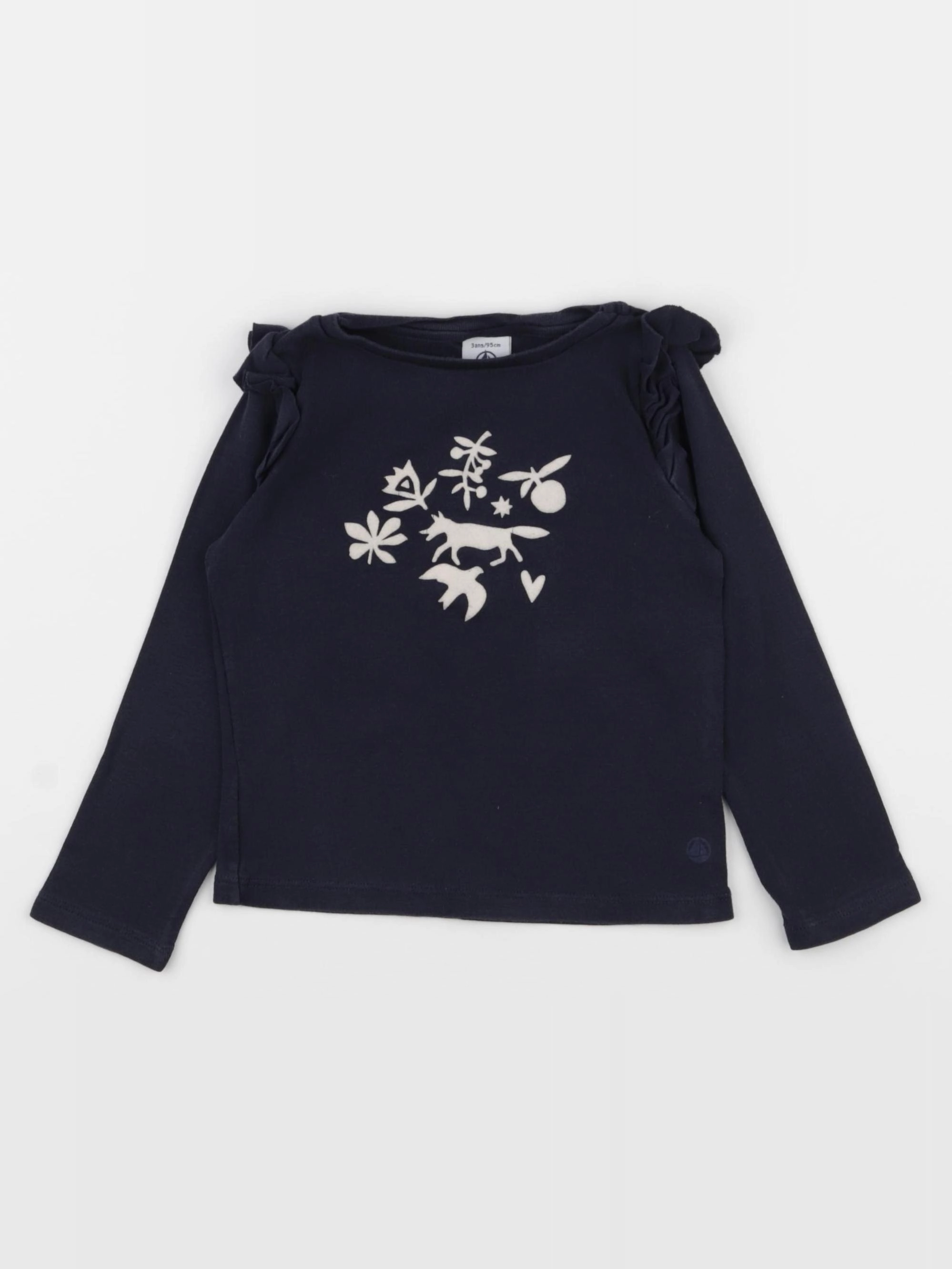 Petit Bateau - tee-shirt bleu - 3 ans