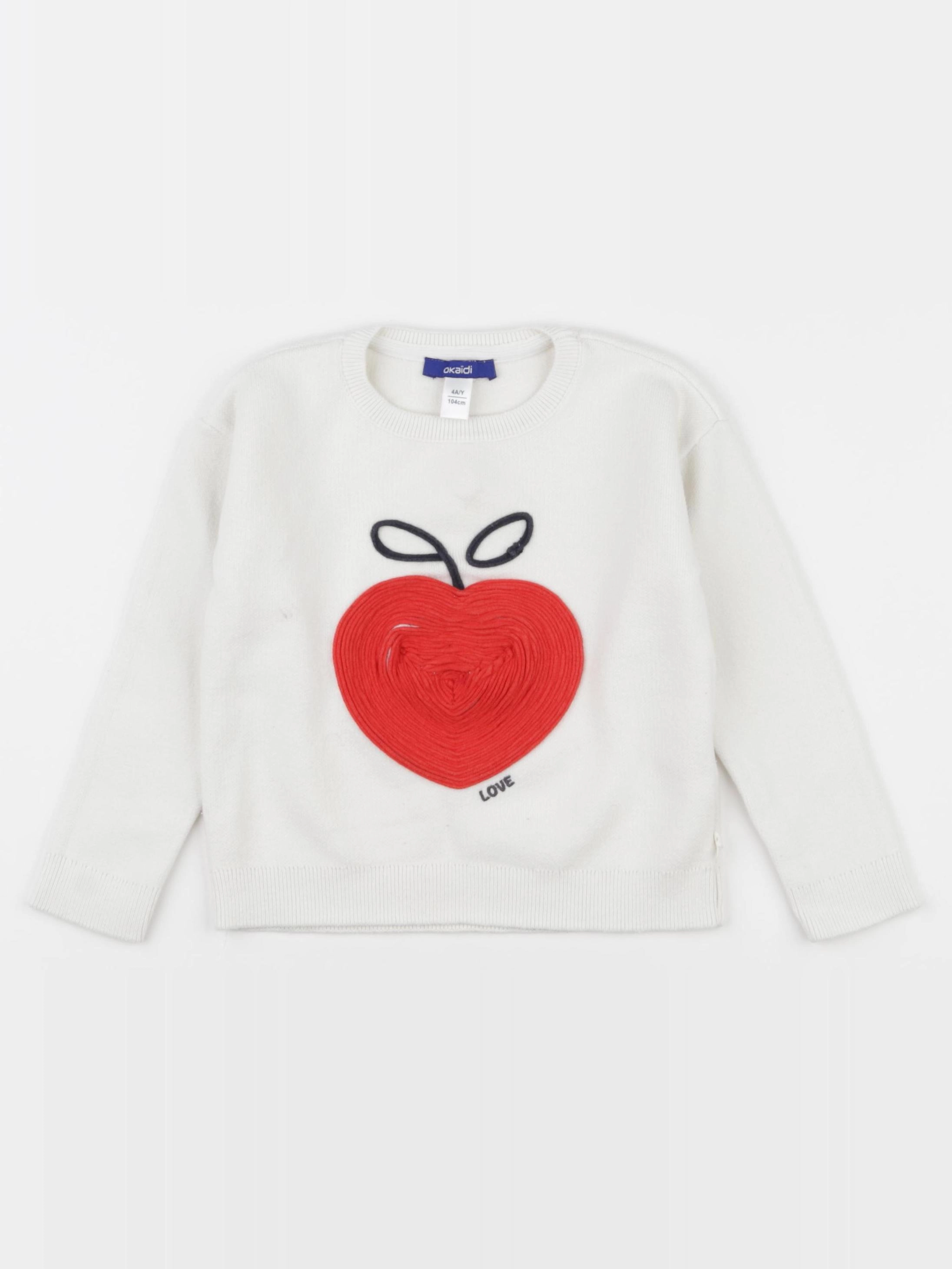 Okaidi - sweat blanc - 4 ans