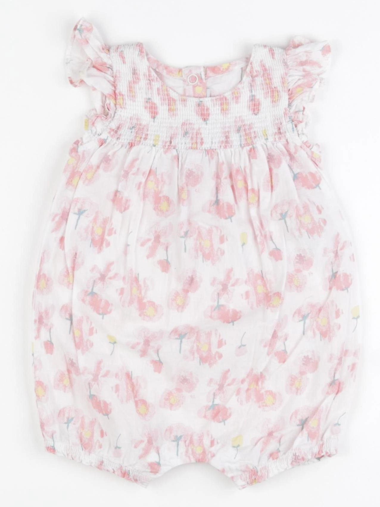 Petit Bateau - combinaison blanc, rose - 6 mois