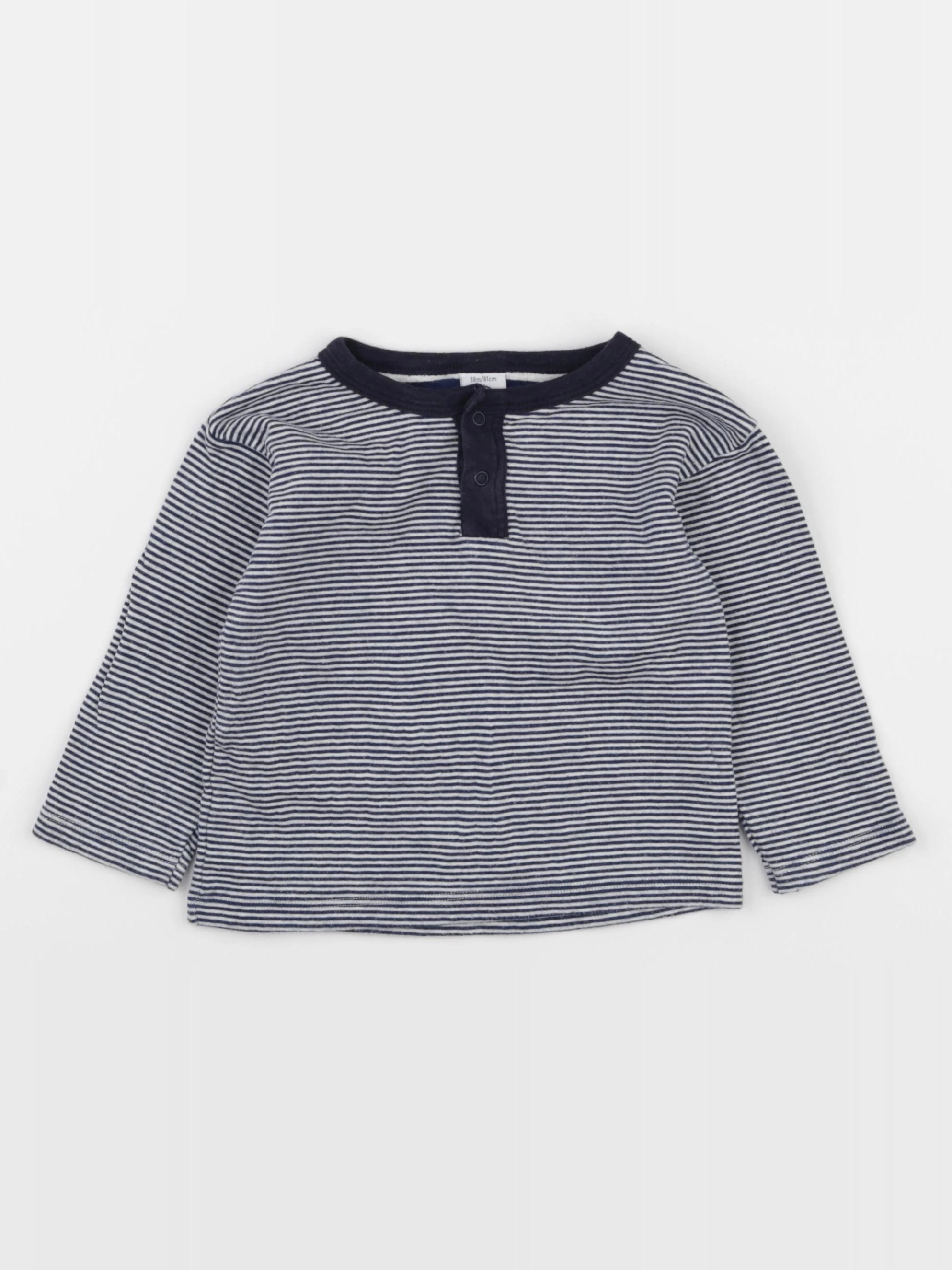 Petit Bateau - tee-shirt bleu - 18 mois