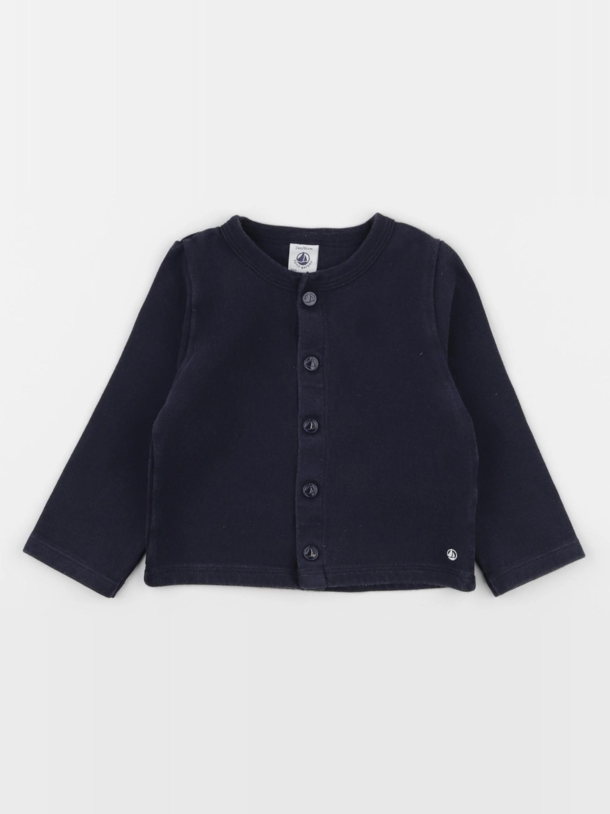 Petit Bateau - sweat bleu - 24 mois