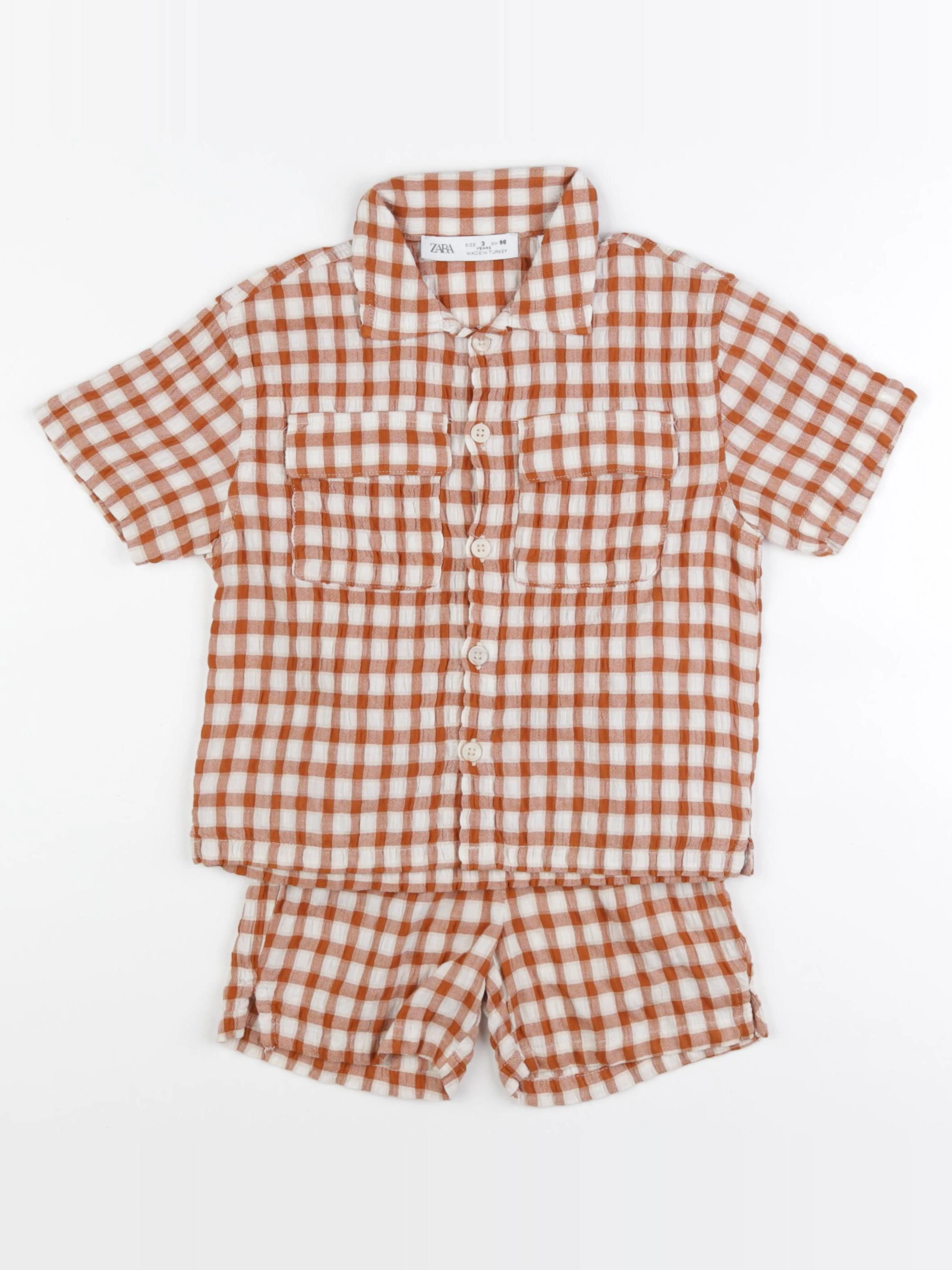 Zara - pyjama coton beige, marron - 3 ans