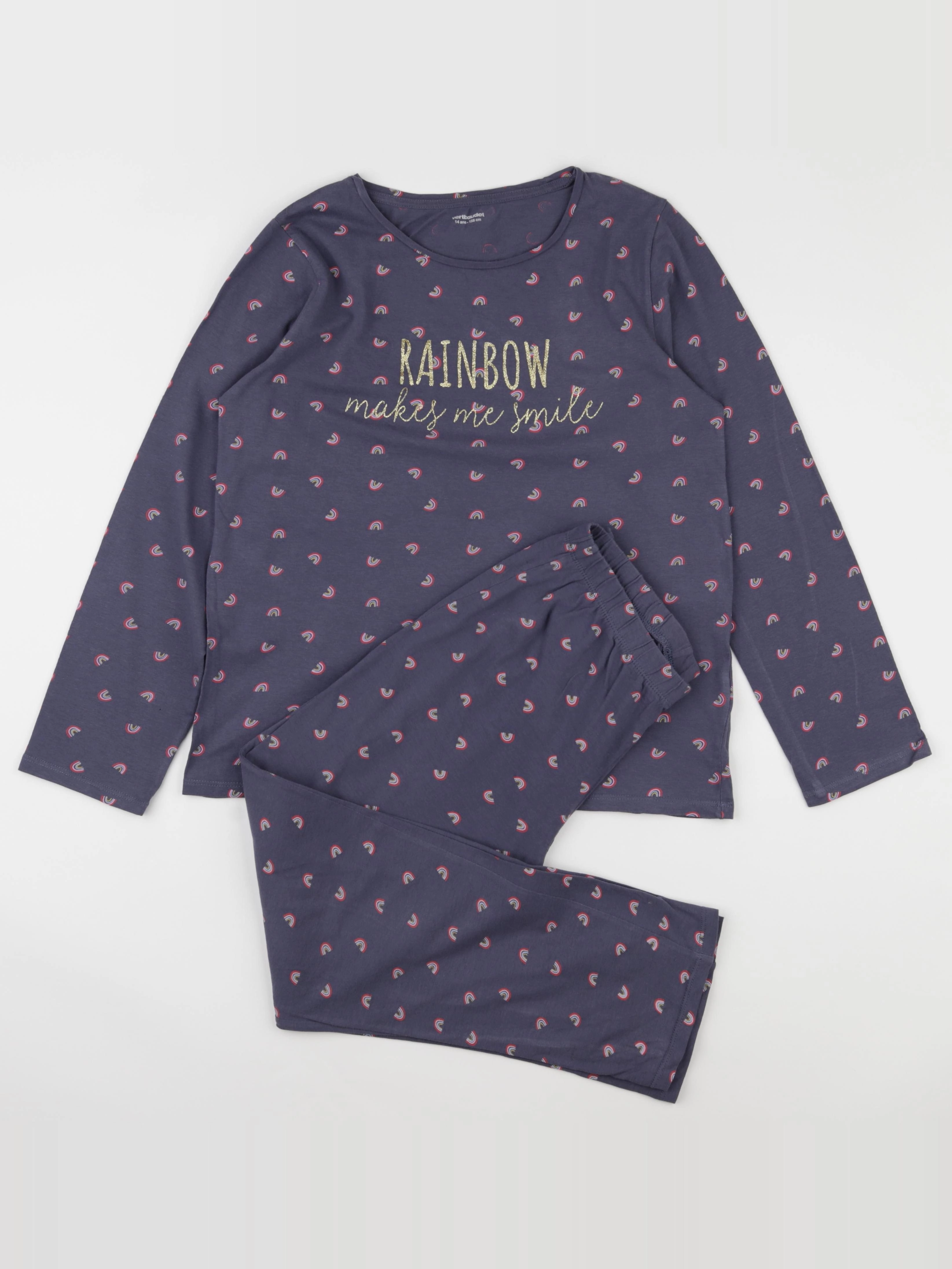 Vertbaudet - pyjama coton gris - 14 ans