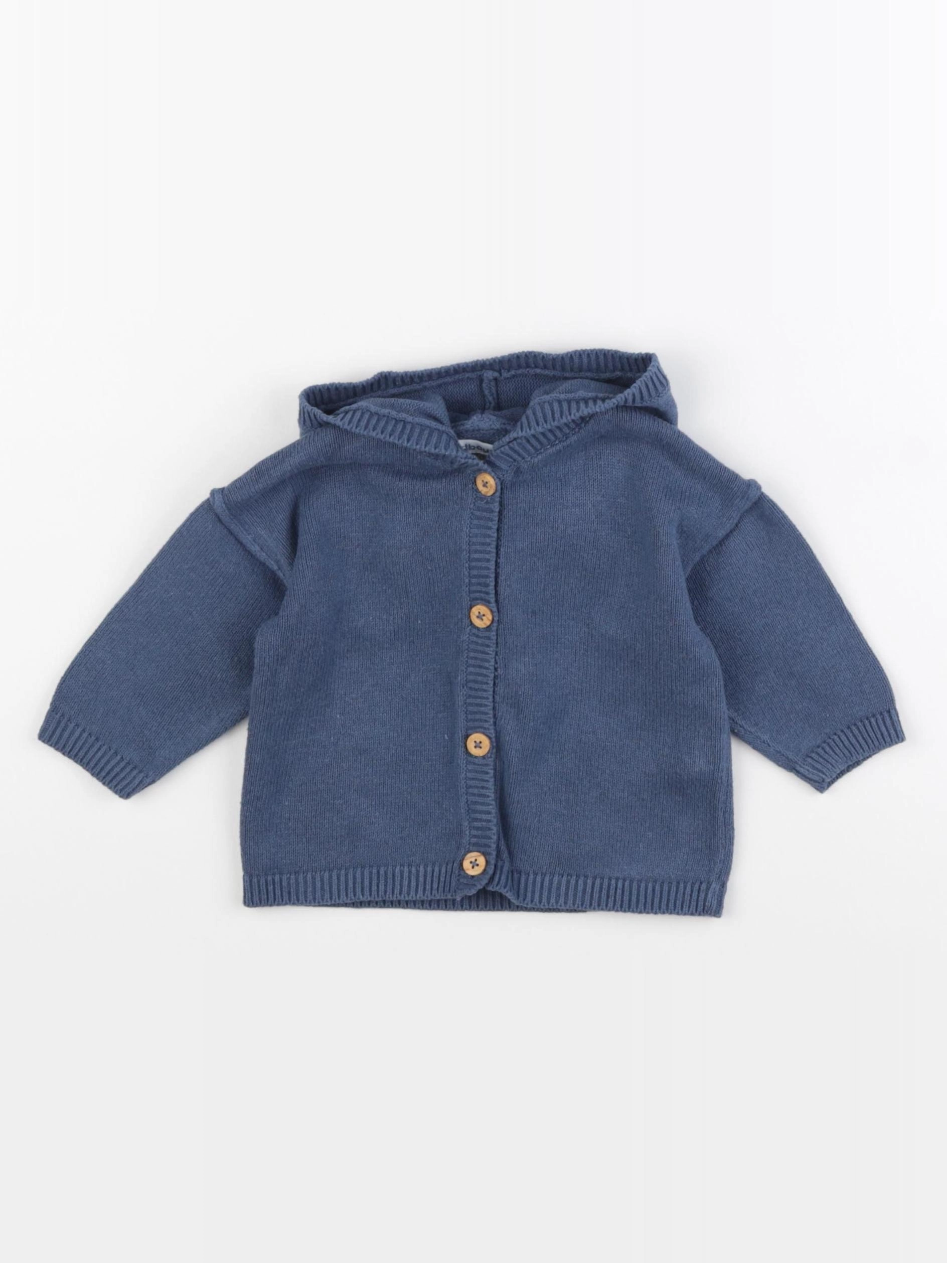 Vertbaudet - gilet bleu - 6 mois