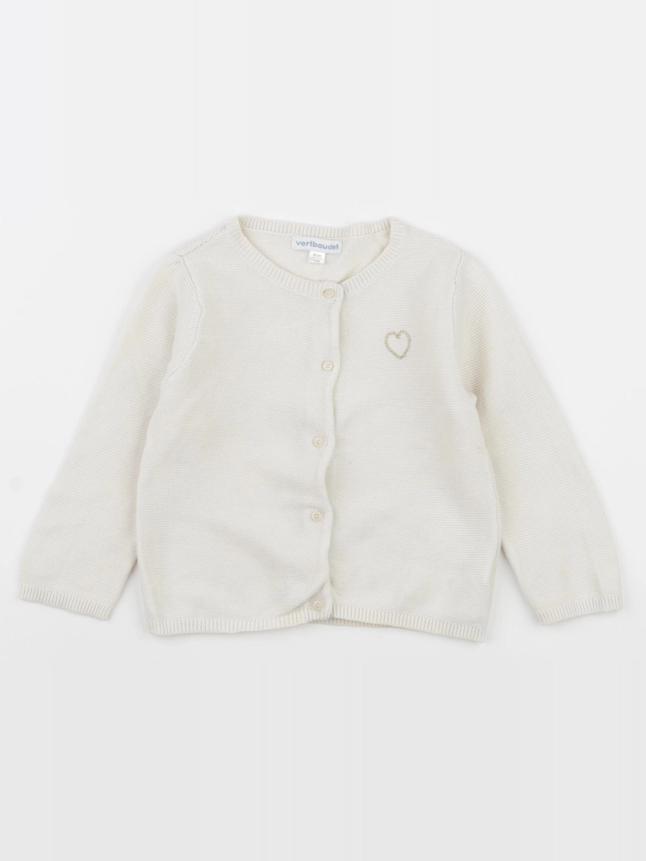 Vertbaudet - gilet blanc - 18 mois