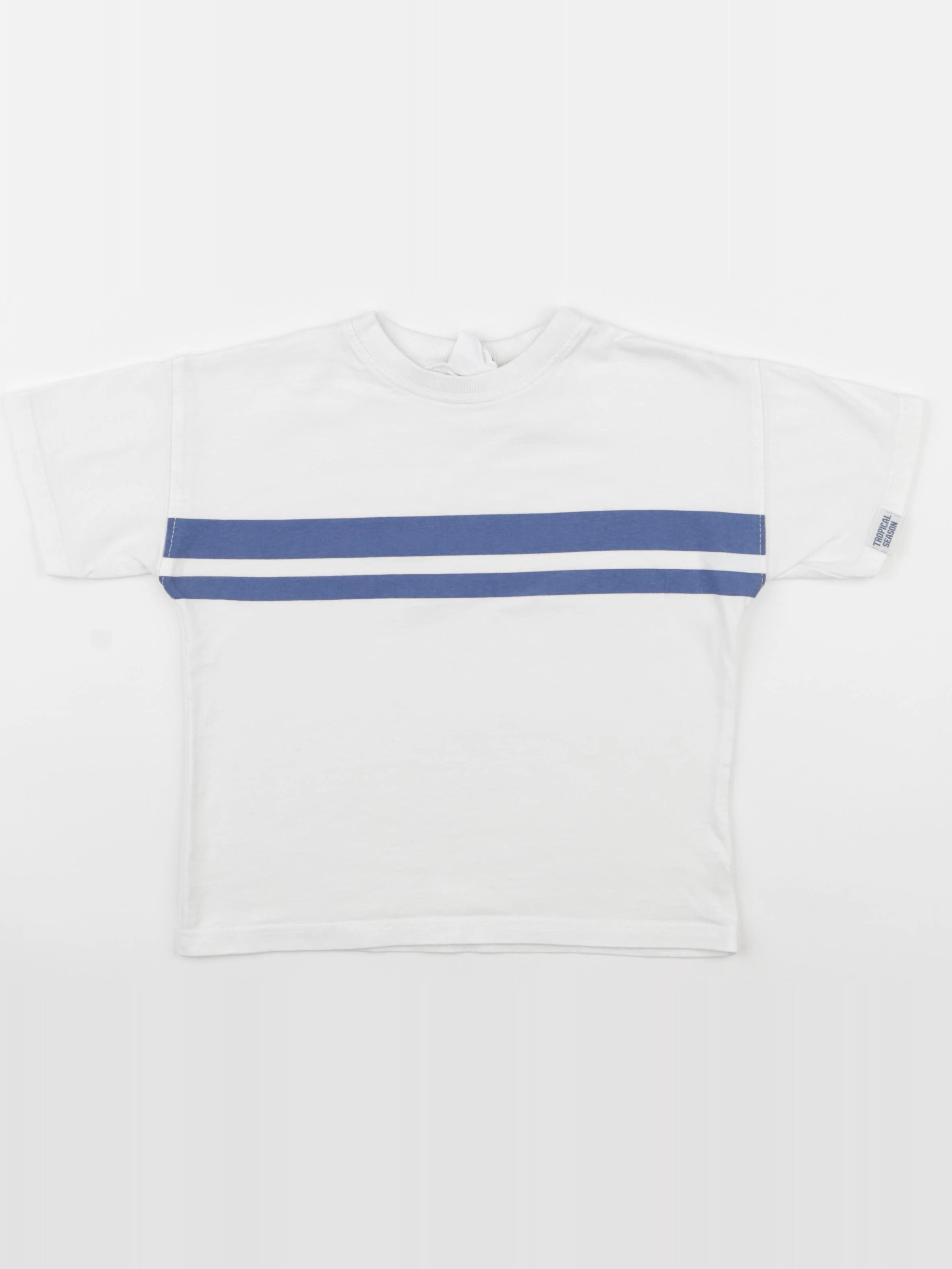 Zara - tee-shirt blanc, bleu - 3 ans