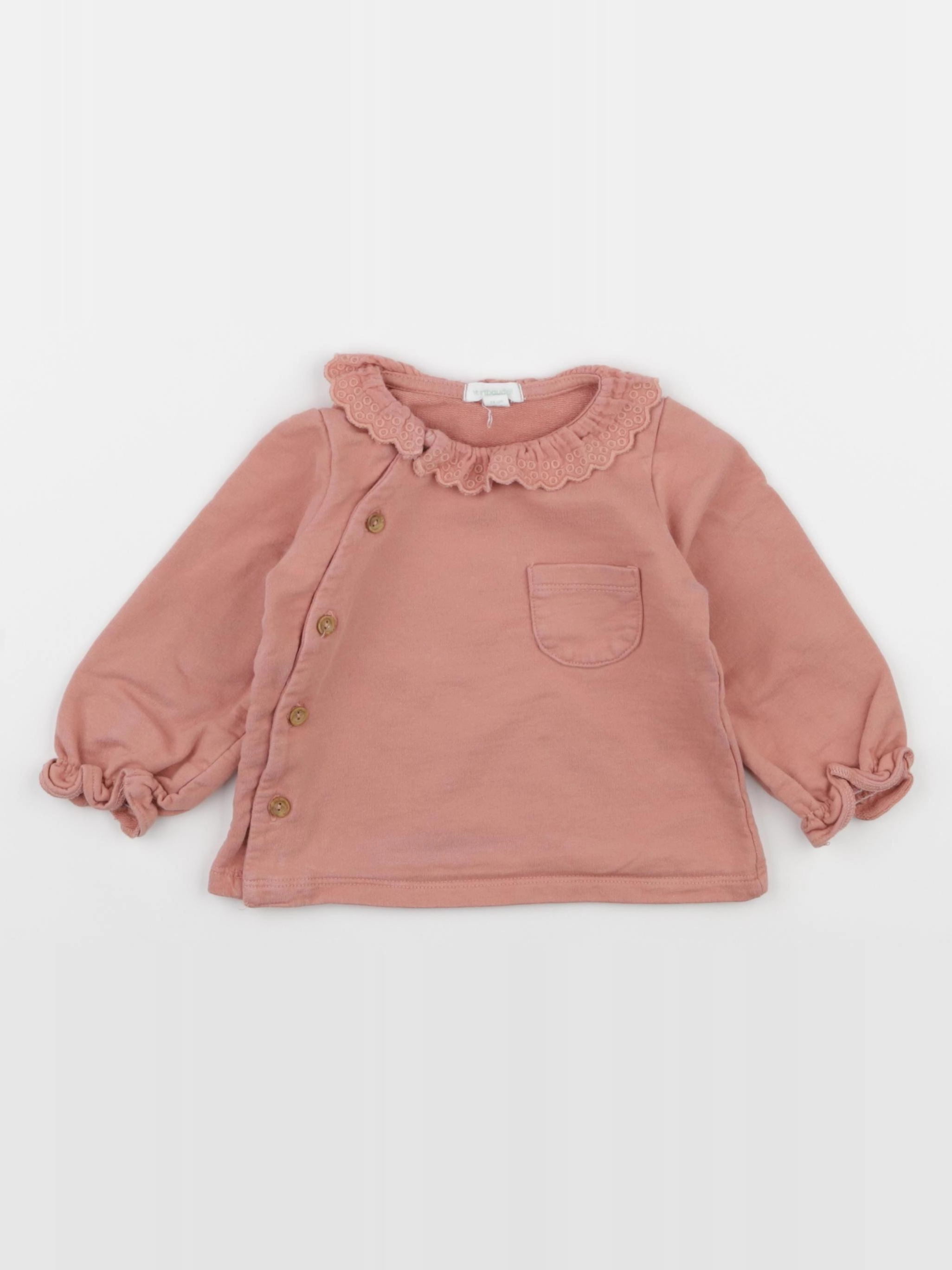 Vertbaudet - sweat rose - 12 mois