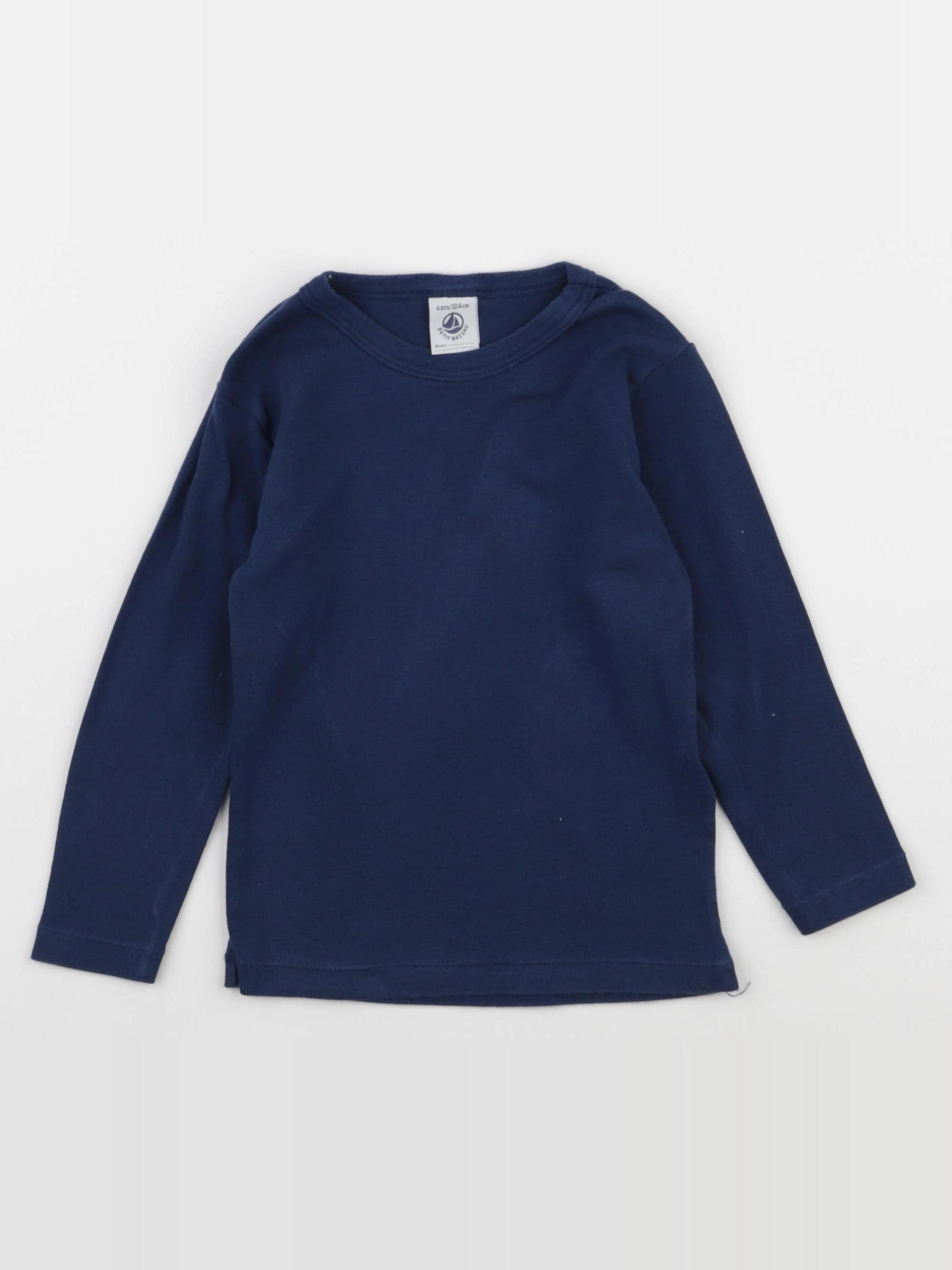 Petit Bateau - maillot de corps bleu - 4 ans