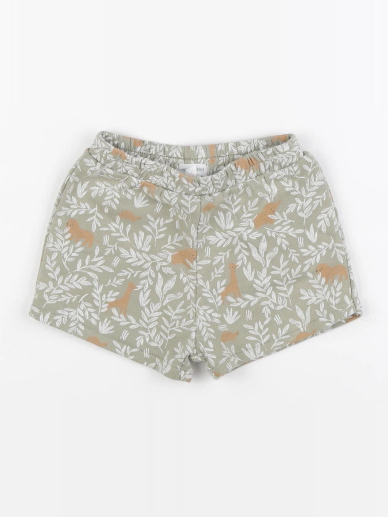 Vertbaudet - short marron, vert - 9 mois