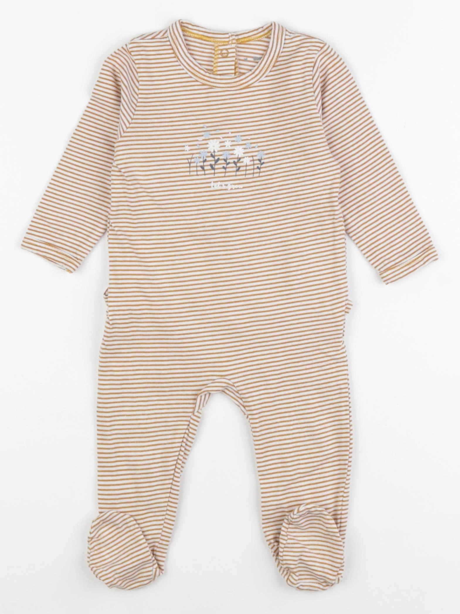 Vertbaudet - pyjama coton marron - 6 mois