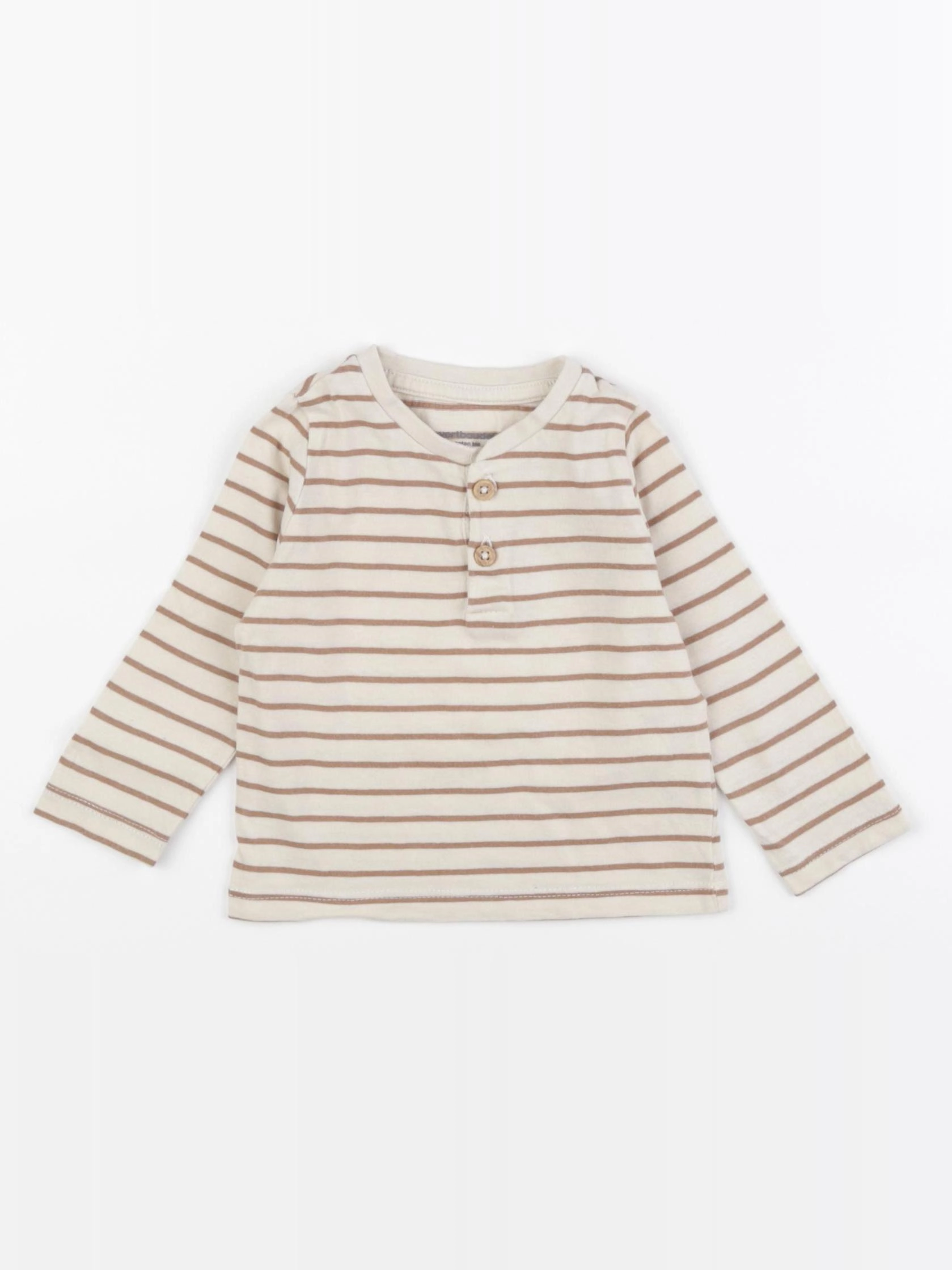 Vertbaudet - tee-shirt beige, marron - 6 mois