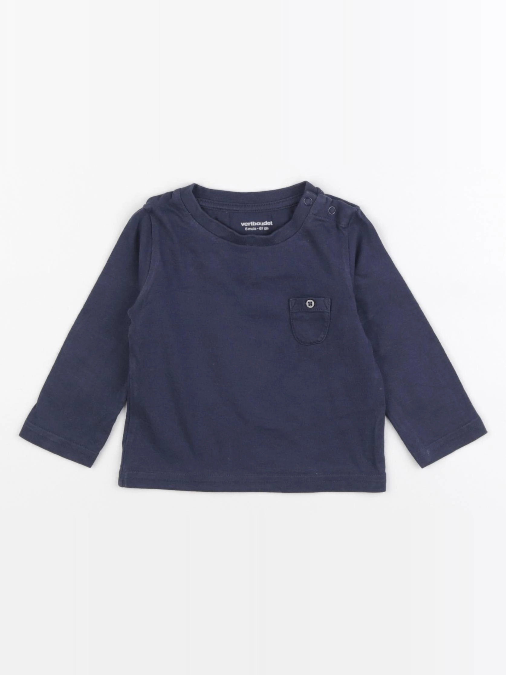 Vertbaudet - tee-shirt bleu - 6 mois