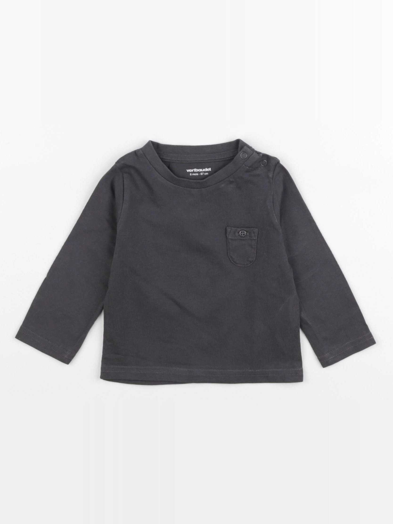 Vertbaudet - tee-shirt gris - 6 mois