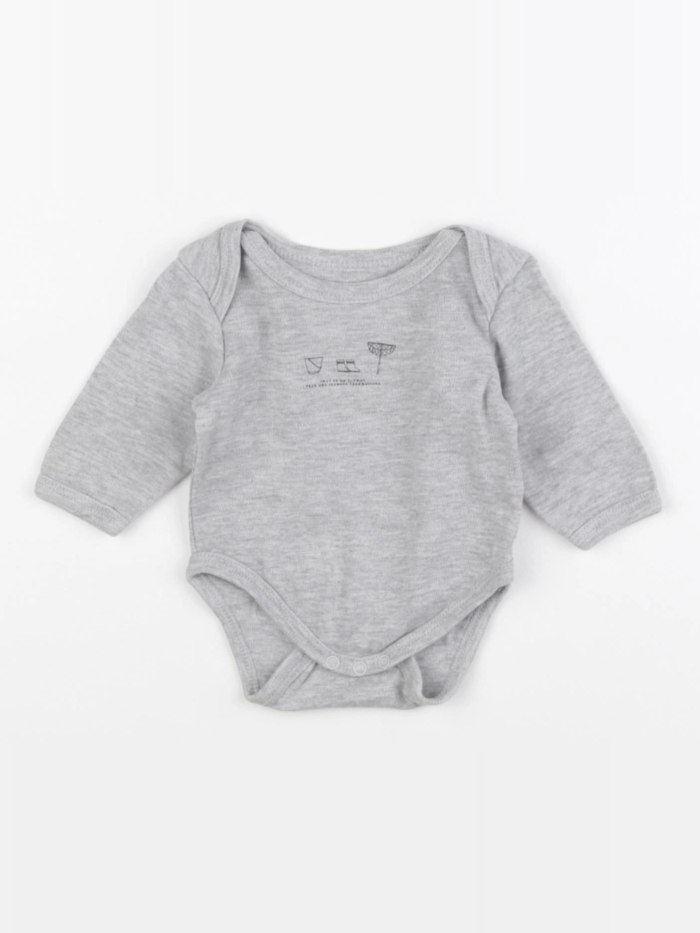 Vertbaudet - body gris - 1 mois