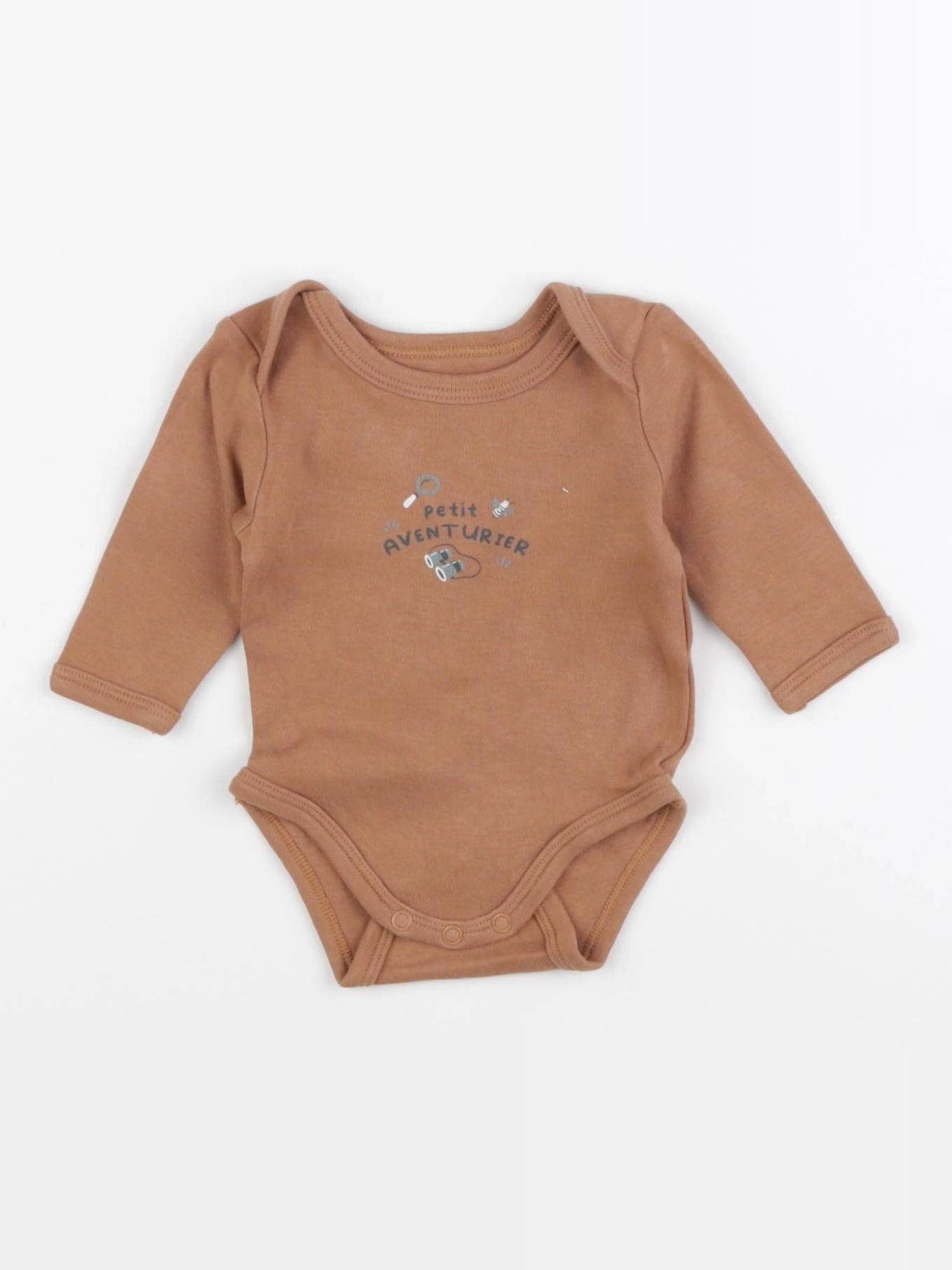 Vertbaudet - body marron - 1 mois