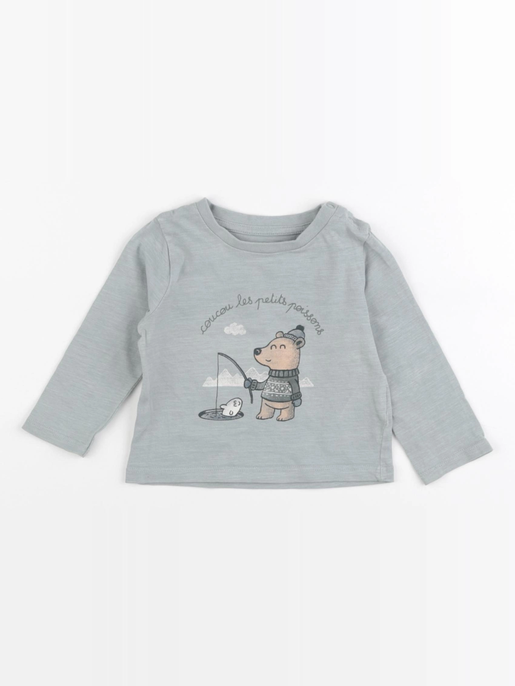 Vertbaudet - tee-shirt bleu - 6 mois