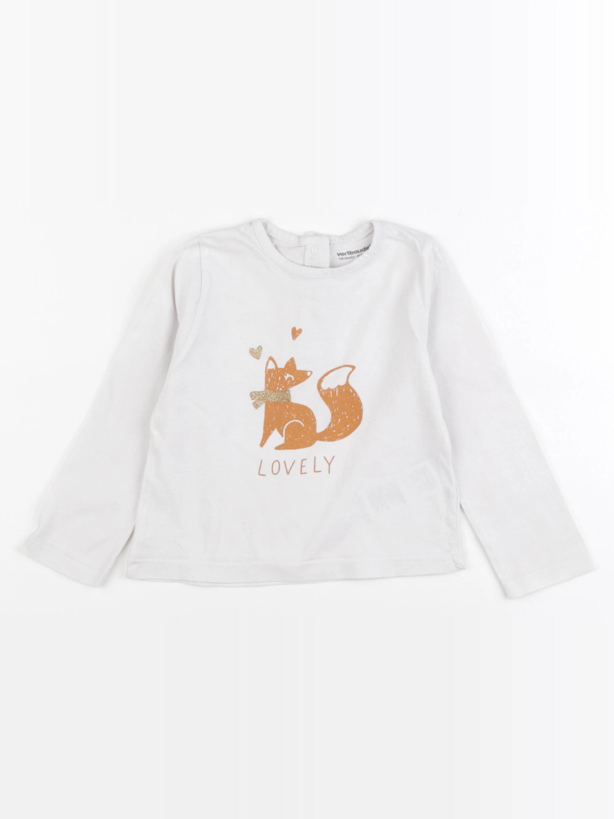 Vertbaudet - tee-shirt beige, marron - 18 mois