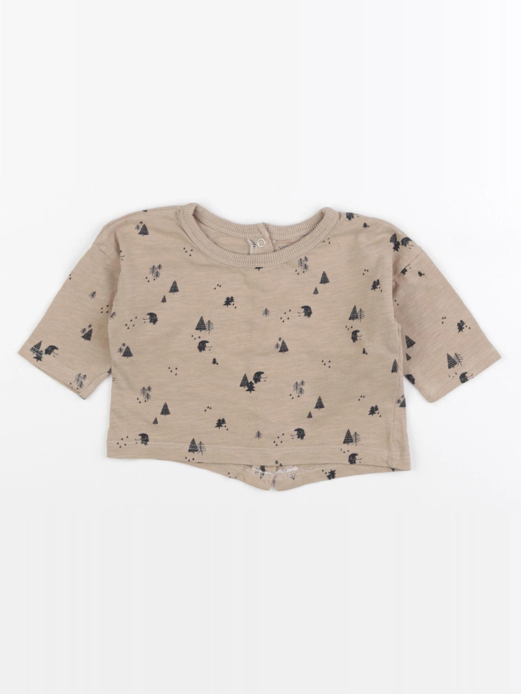 Vertbaudet - tee-shirt beige - 3 mois