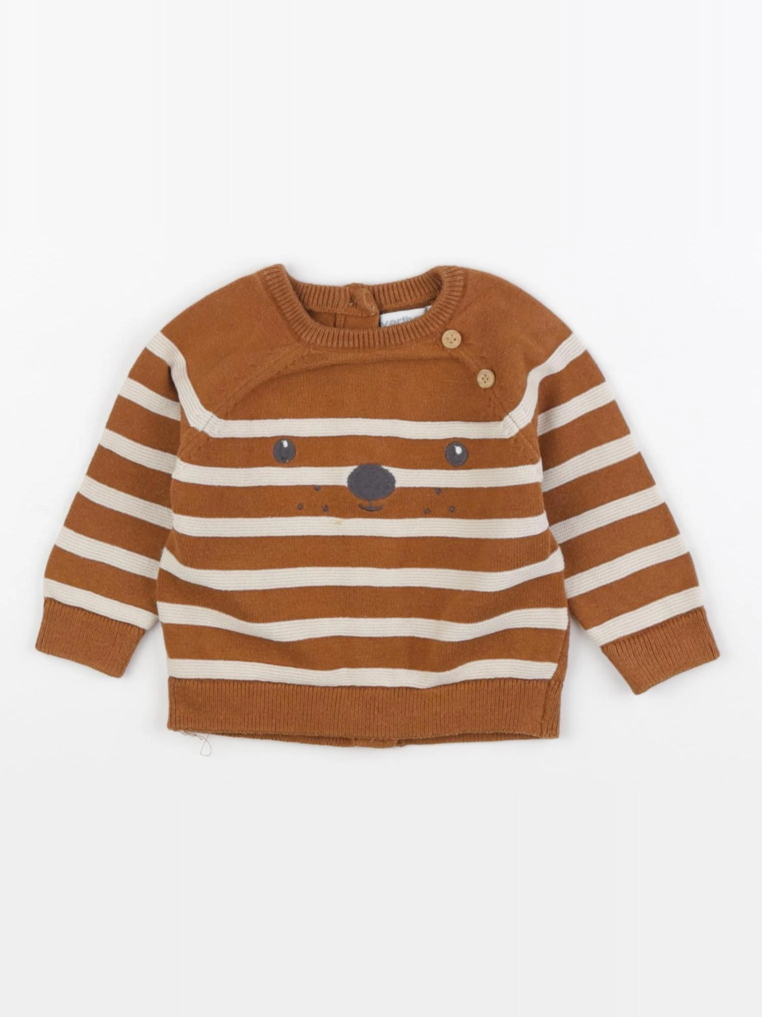 Vertbaudet - pull marron - 3 mois